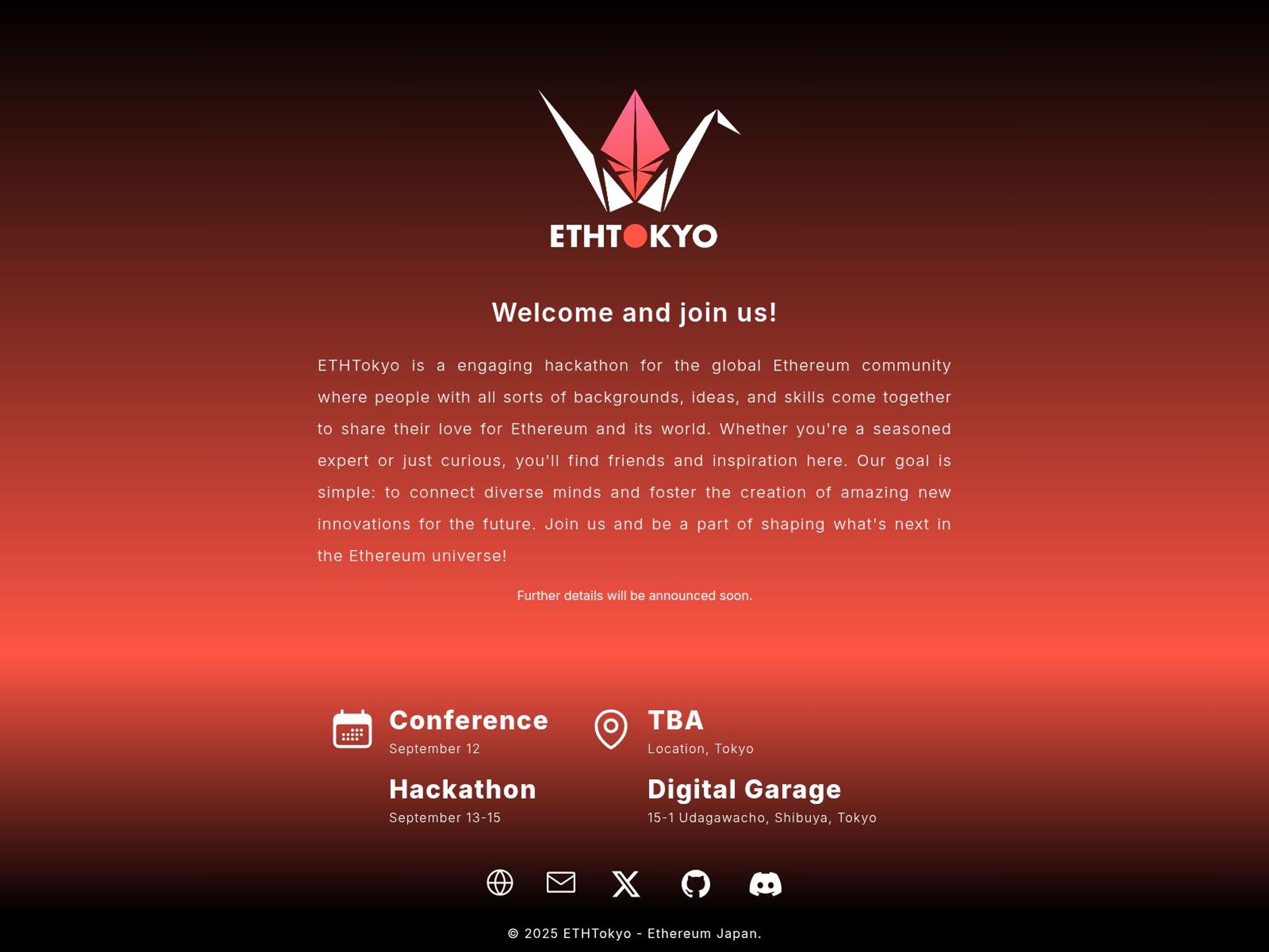 ETHTokyo 2025 website