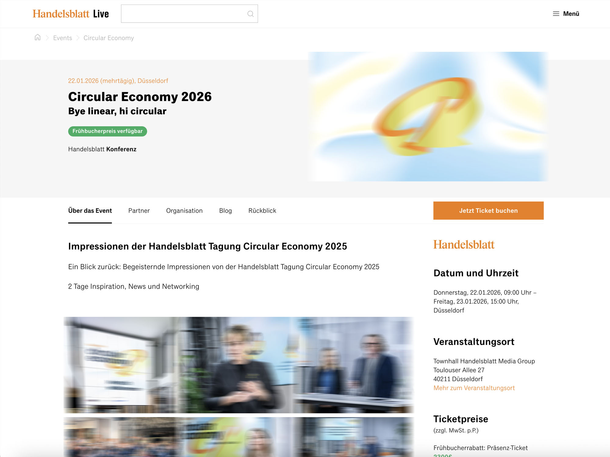 Circular Economy 2026 - Handelsblatt Jahrestagung website