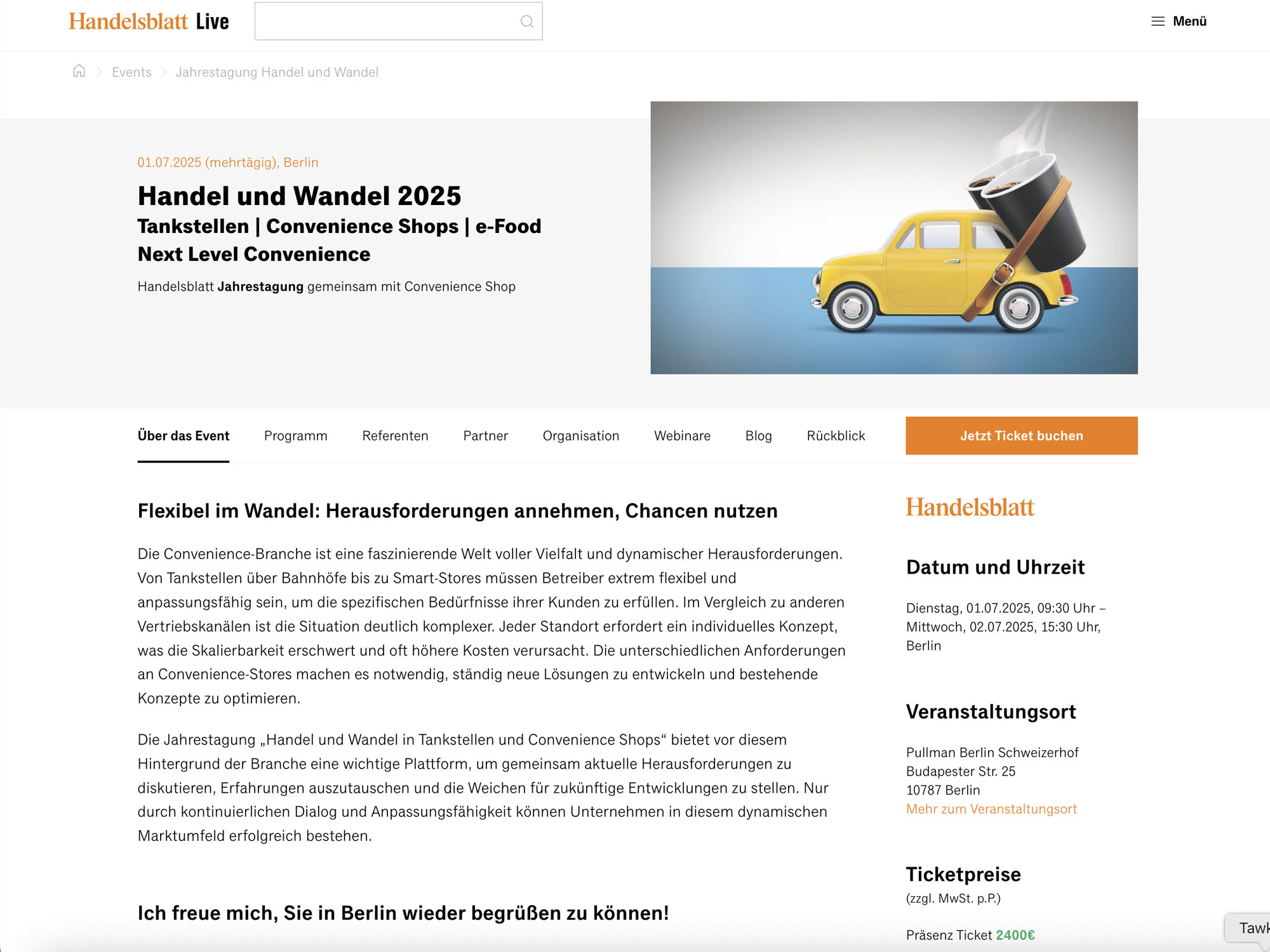 Handel und Wandel 2025 - Handelsblatt Jahrestagung website