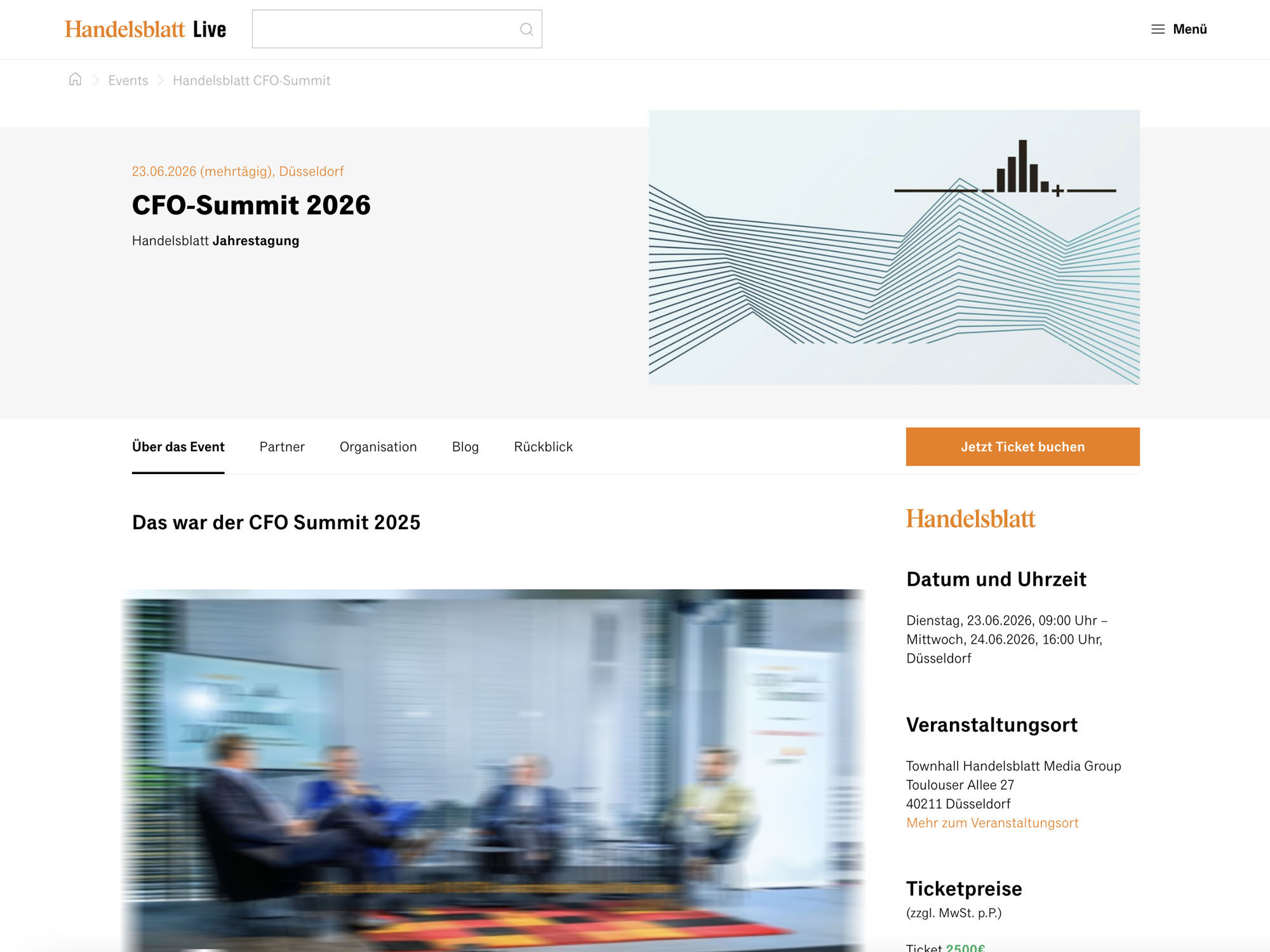 CFO-Summit 2026 - Handelsblatt Jahrestagung website