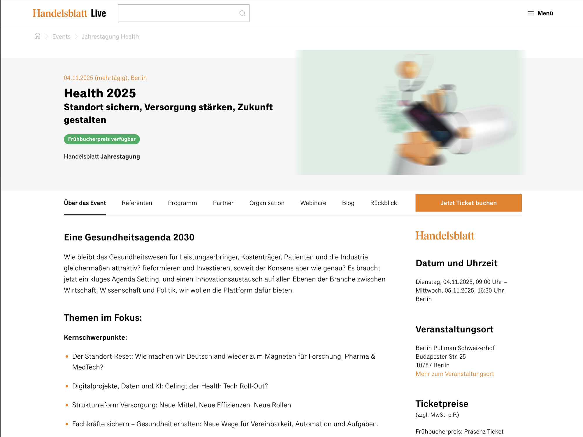 Health 2025 - Handelsblatt Jahrestagung website
