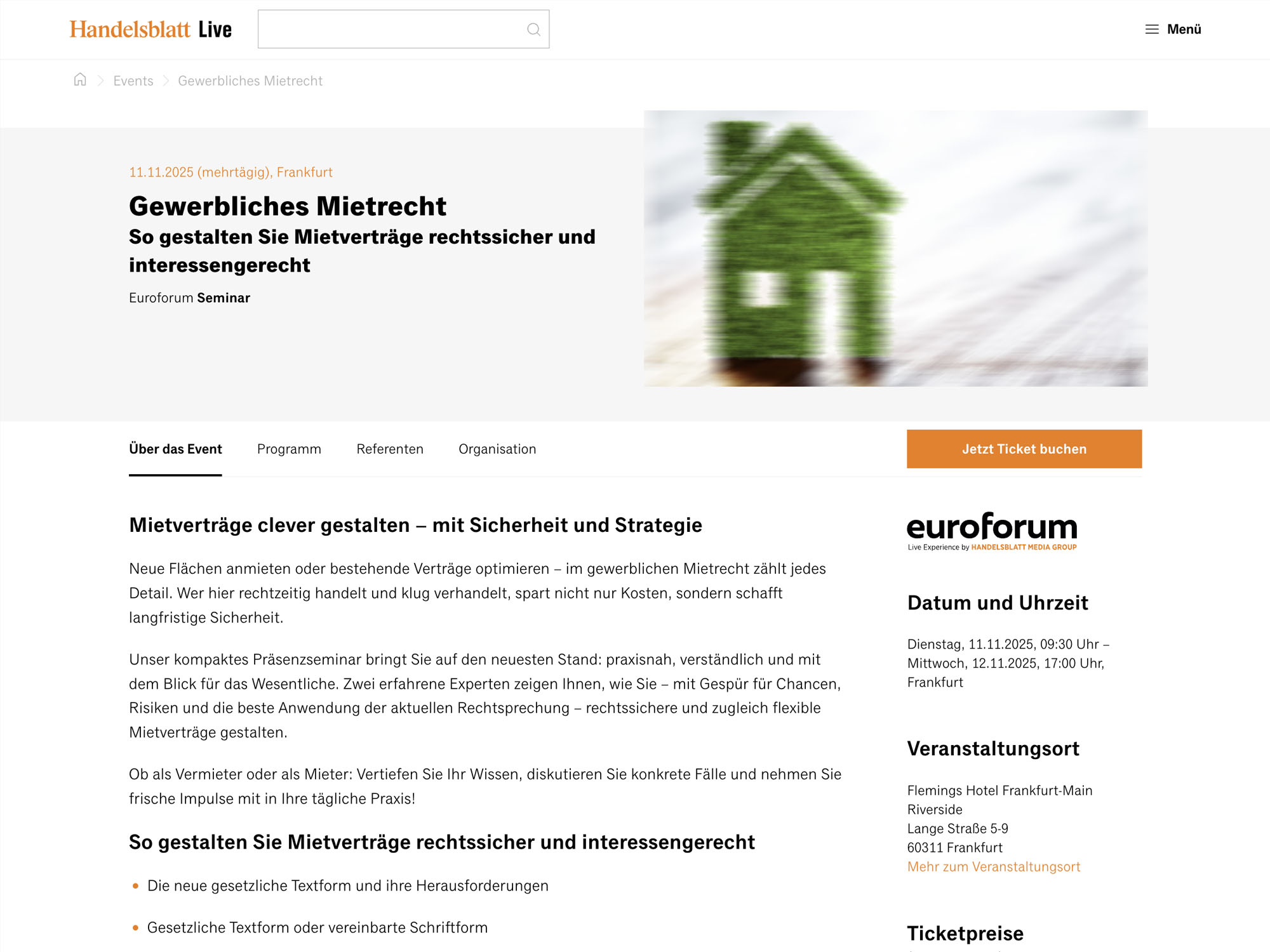 Gewerbliches Mietrecht - Euroforum Seminar website