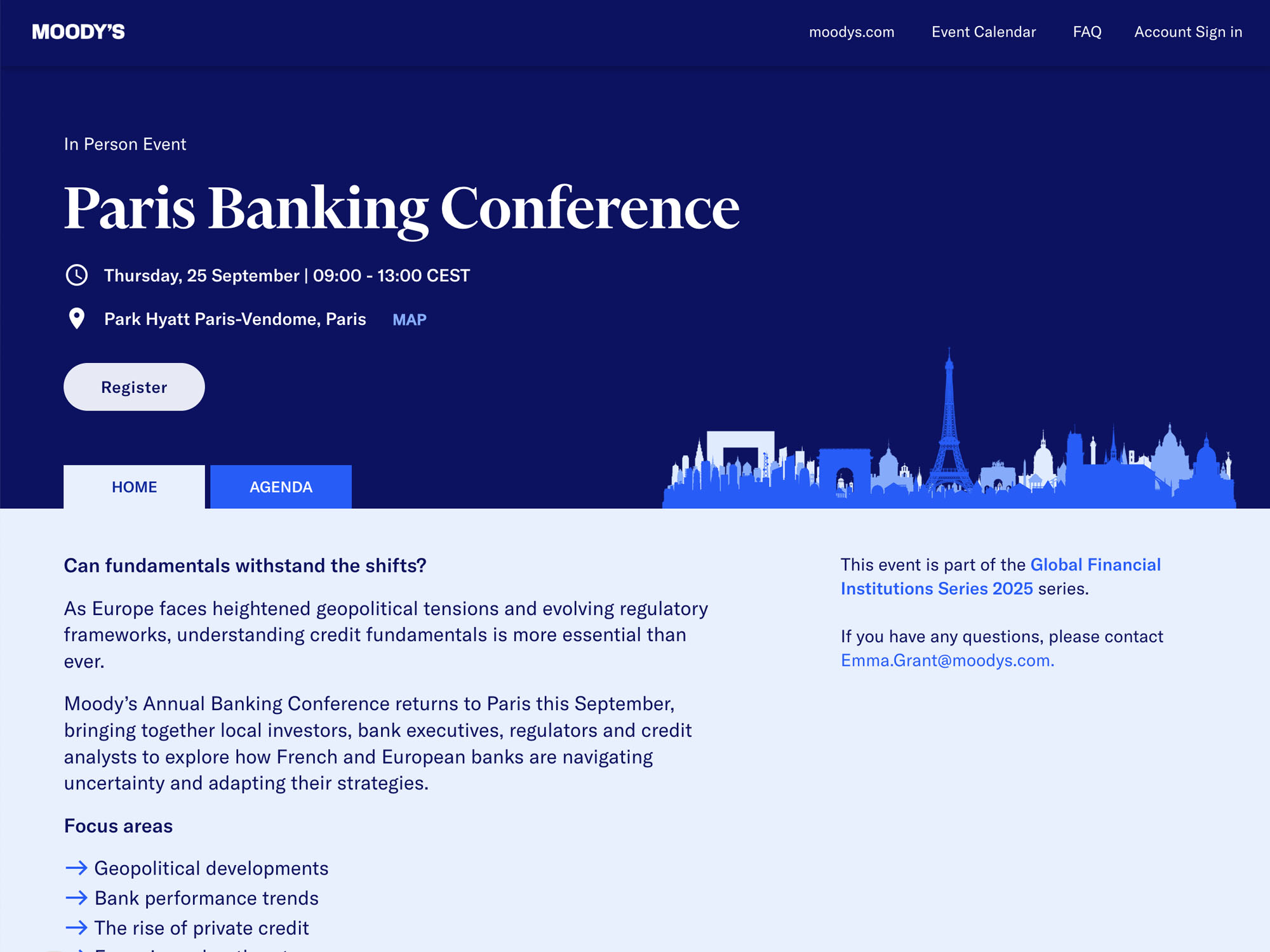 Paris Banking Conference website