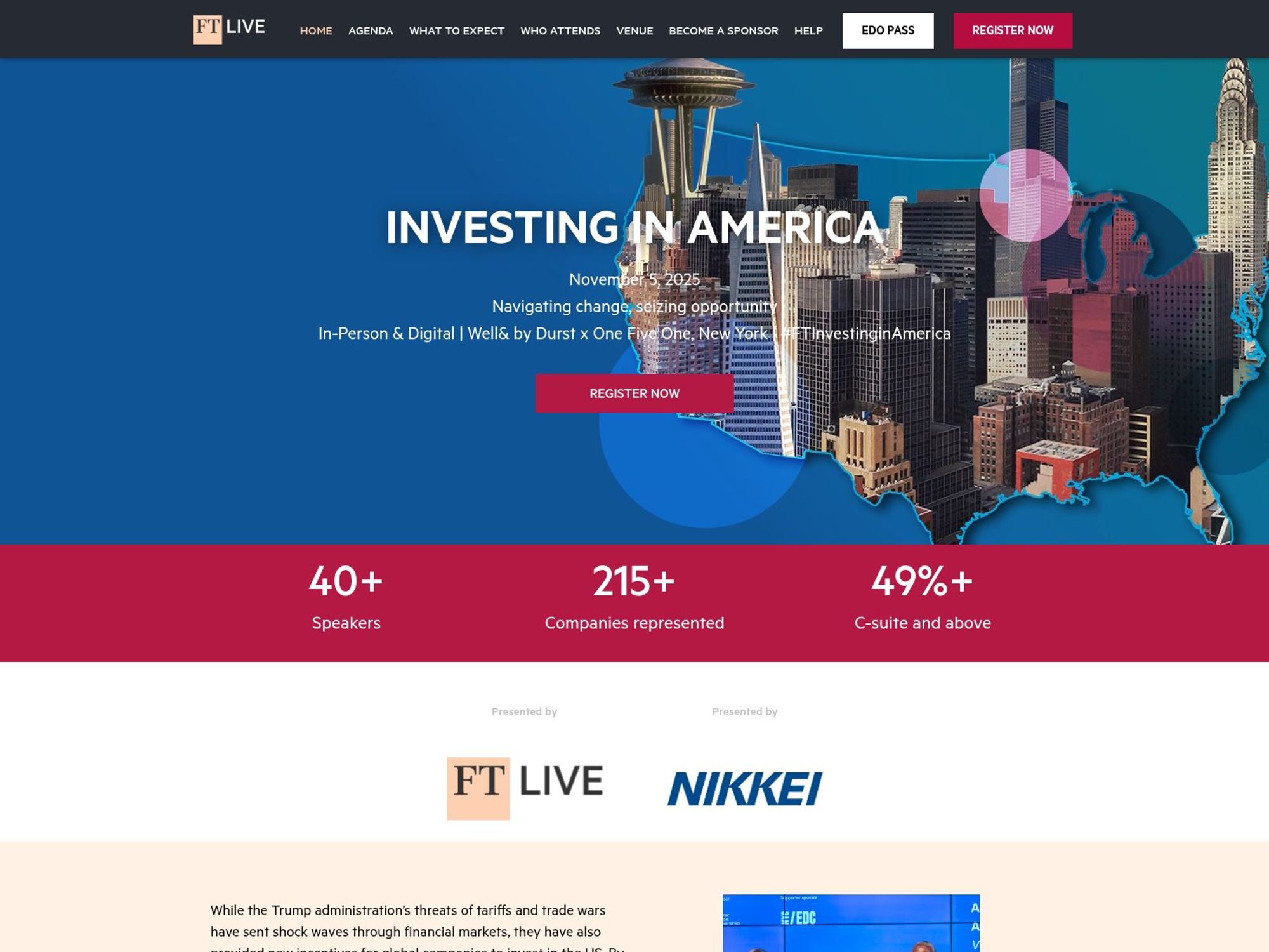 Investing in America 2025 - FT Live website