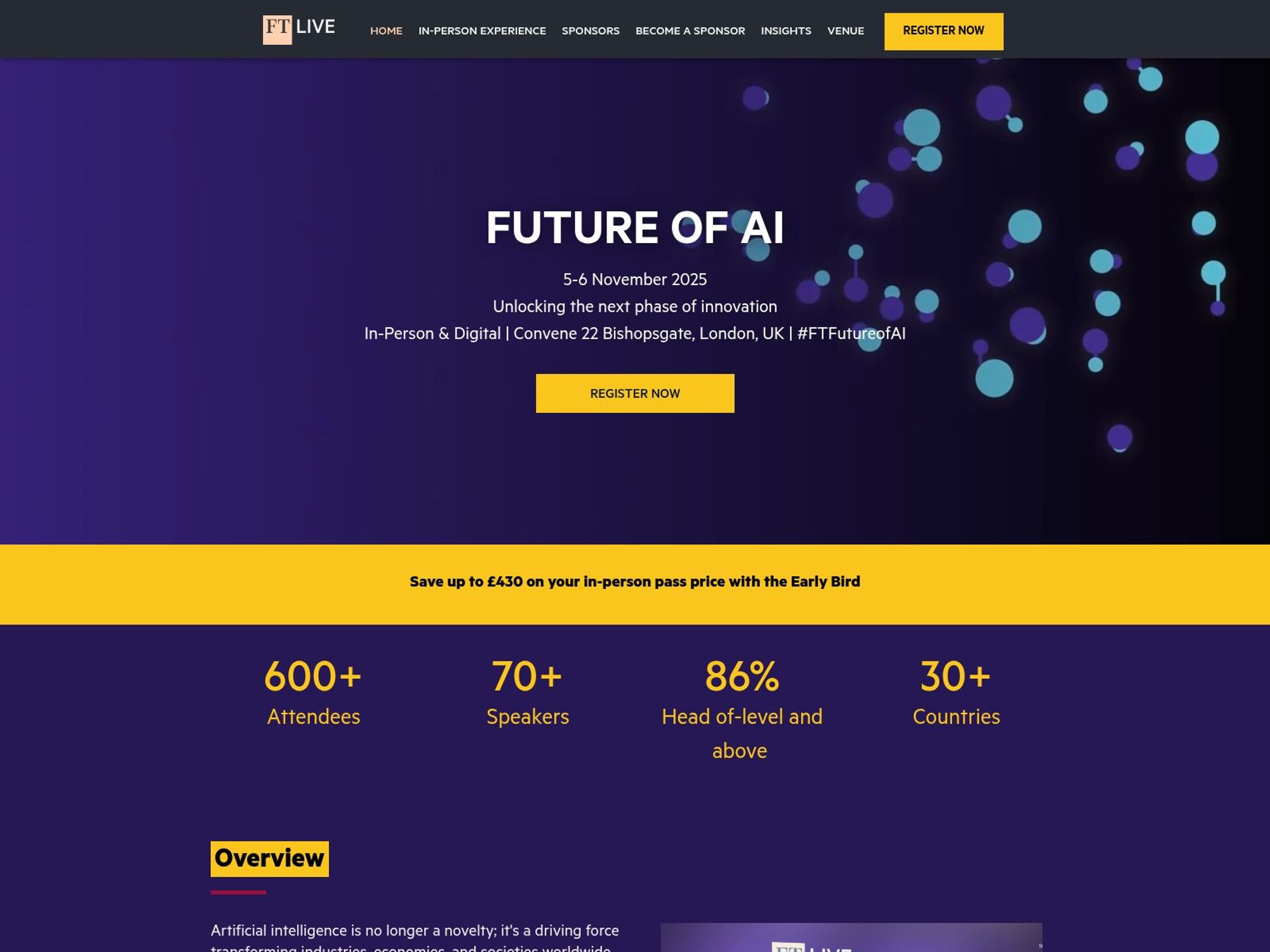 Future of AI 2025 - FT Live website