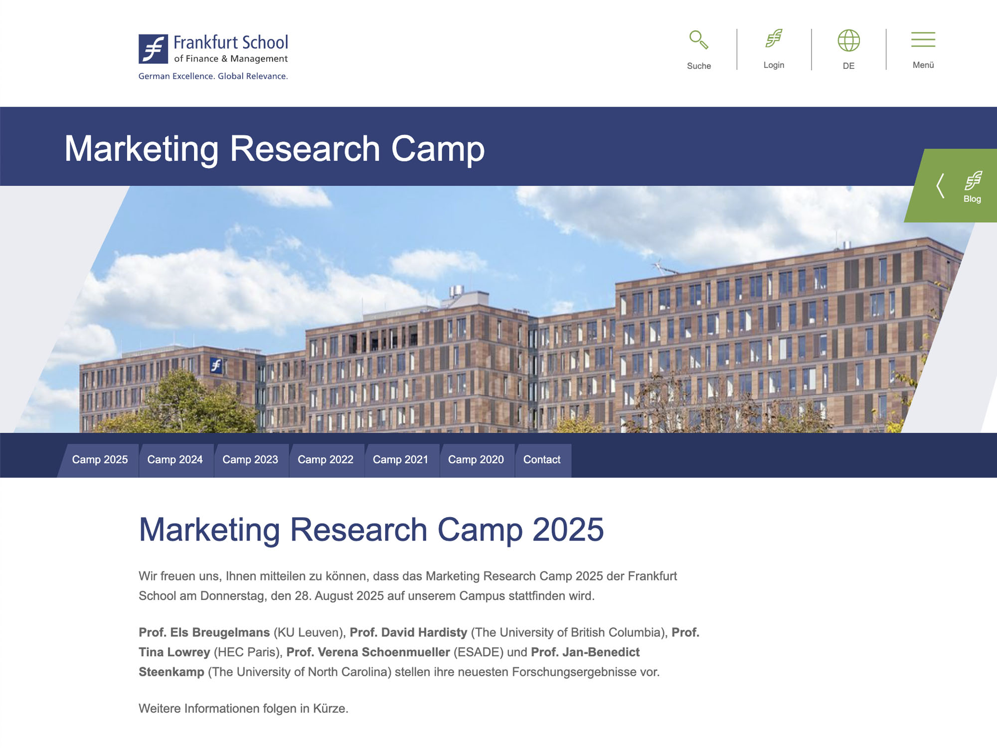 Marketing Research Camp 2025 website