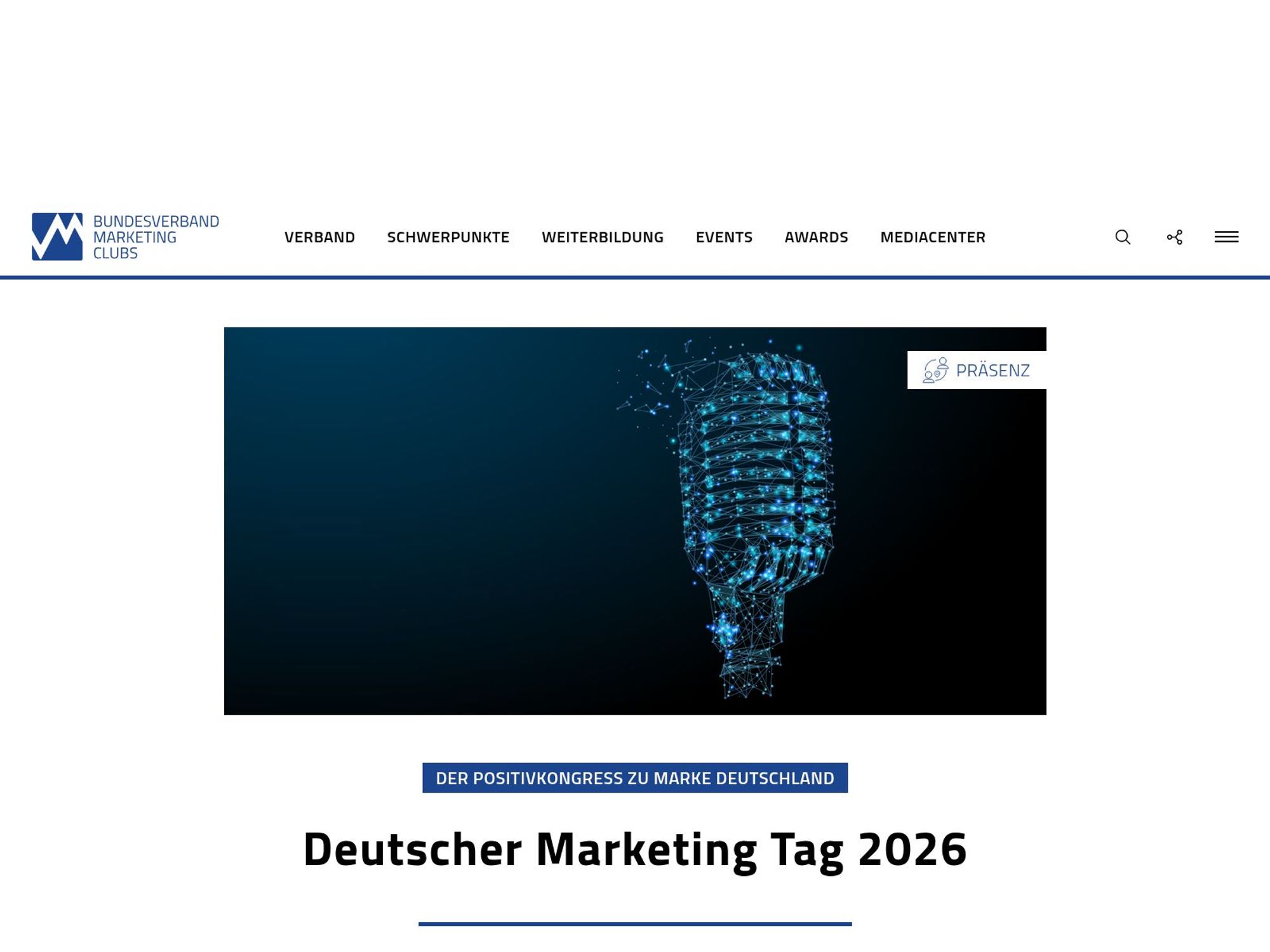 Deutscher Marketing Tag 2026 (DMT26) website