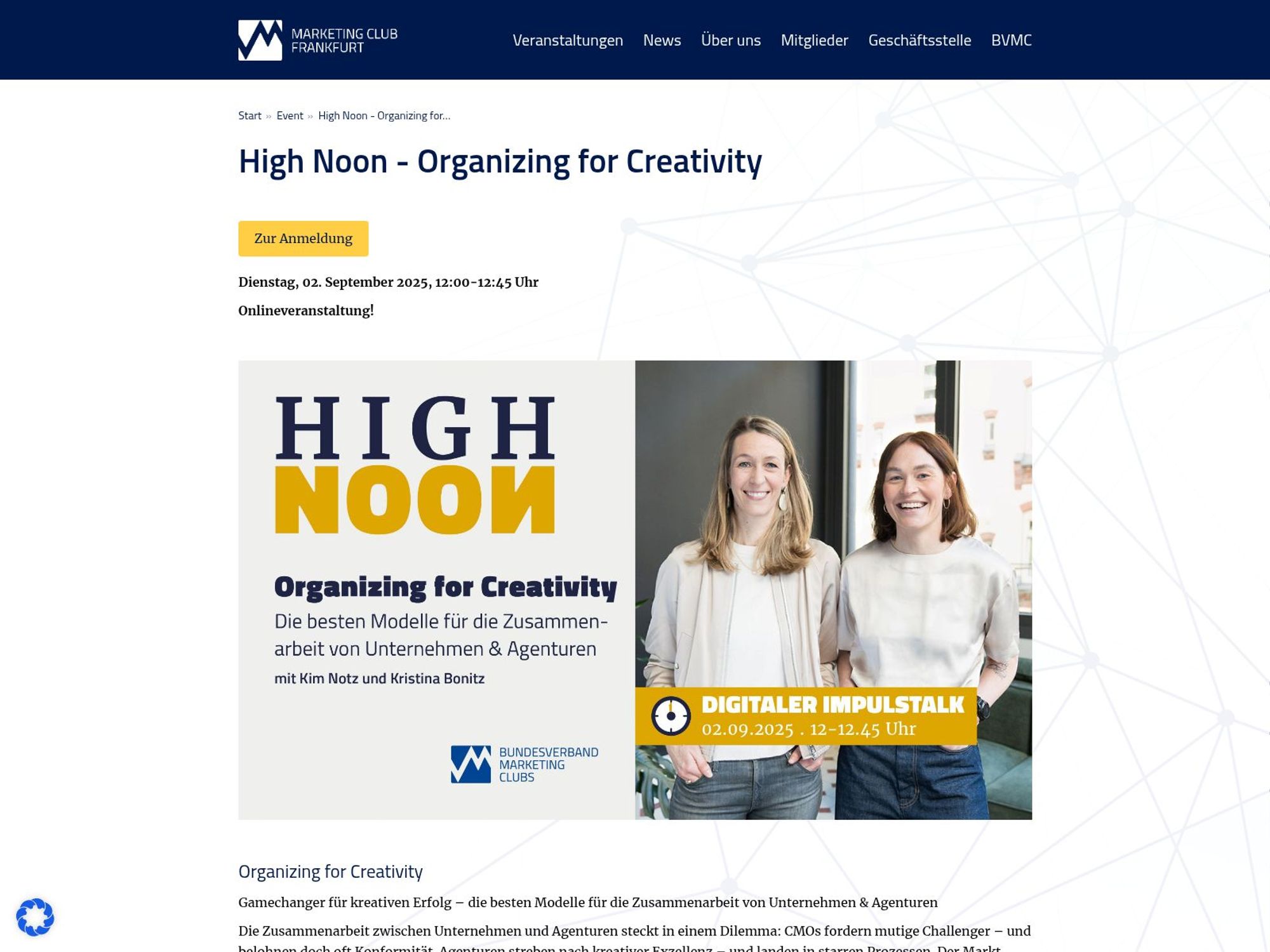 High Noon - Organizing for Creativity website