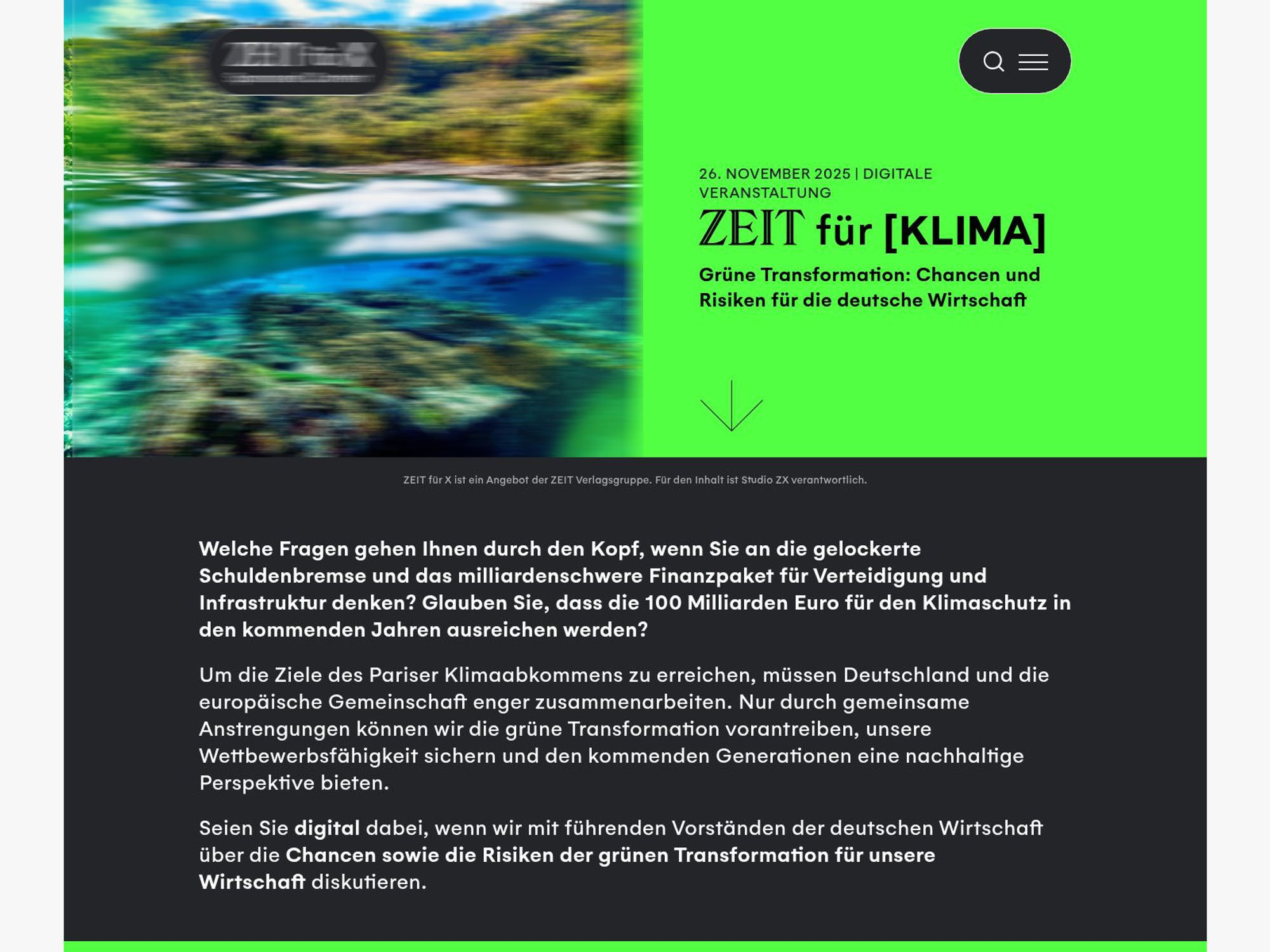 ZEIT für Klima website
