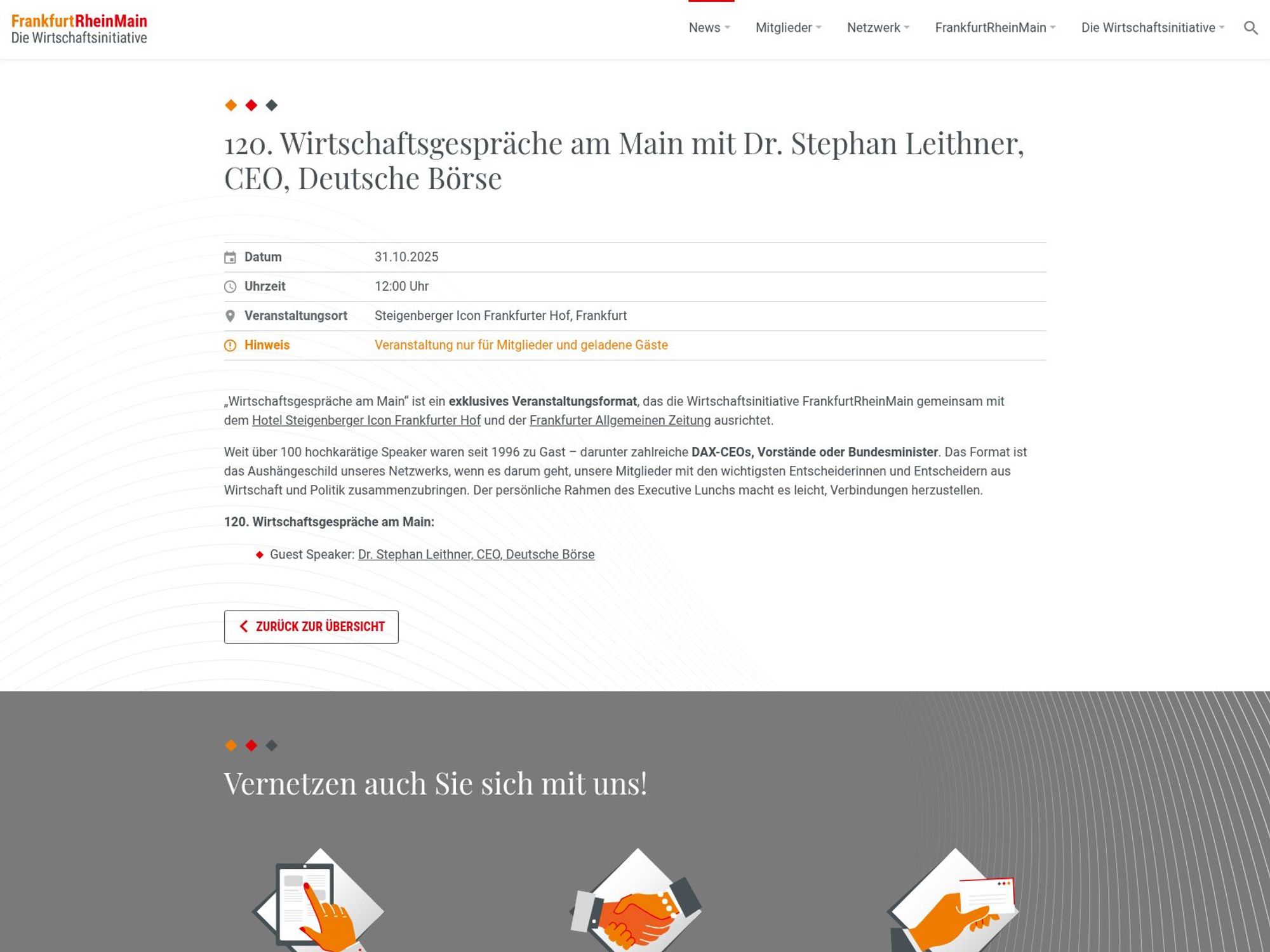 120. Wirtschaftsgespräche am Main website