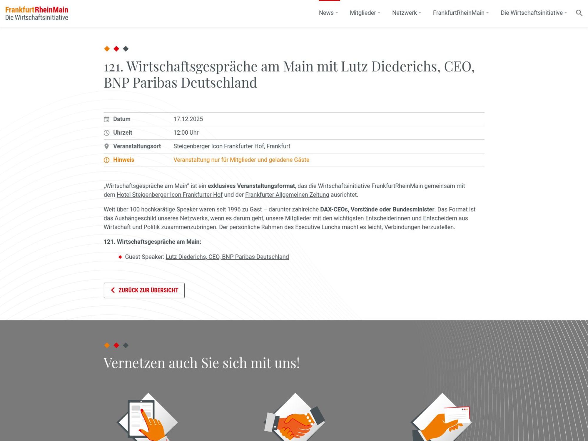 121. Wirtschaftsgespräche am Main website