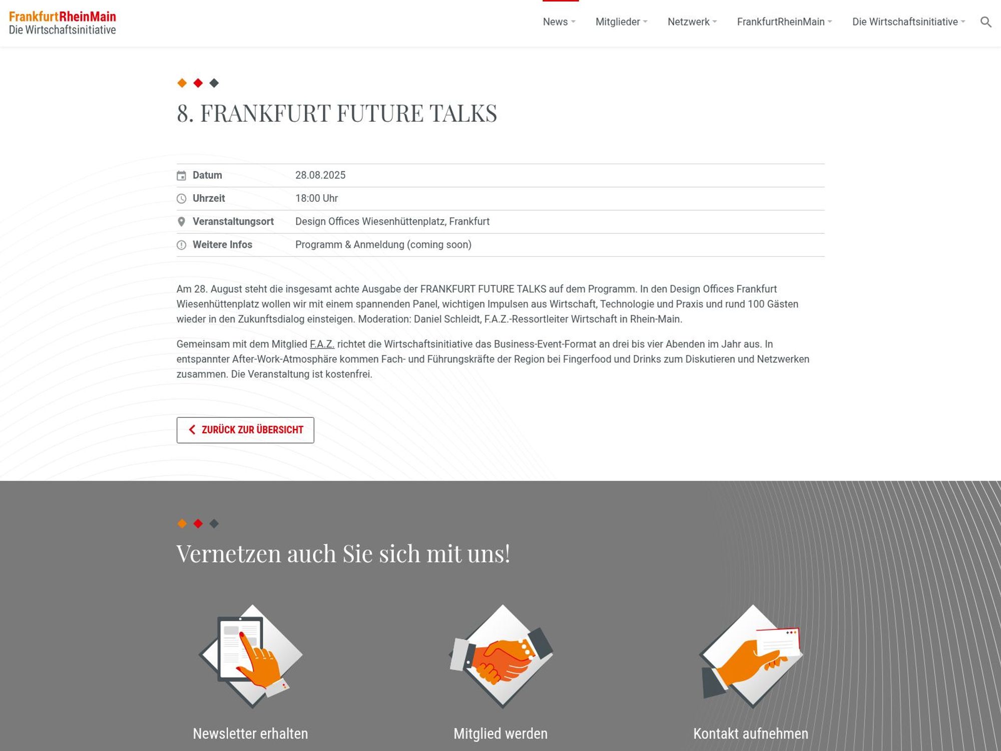 8. Frankfurt Future Talks website