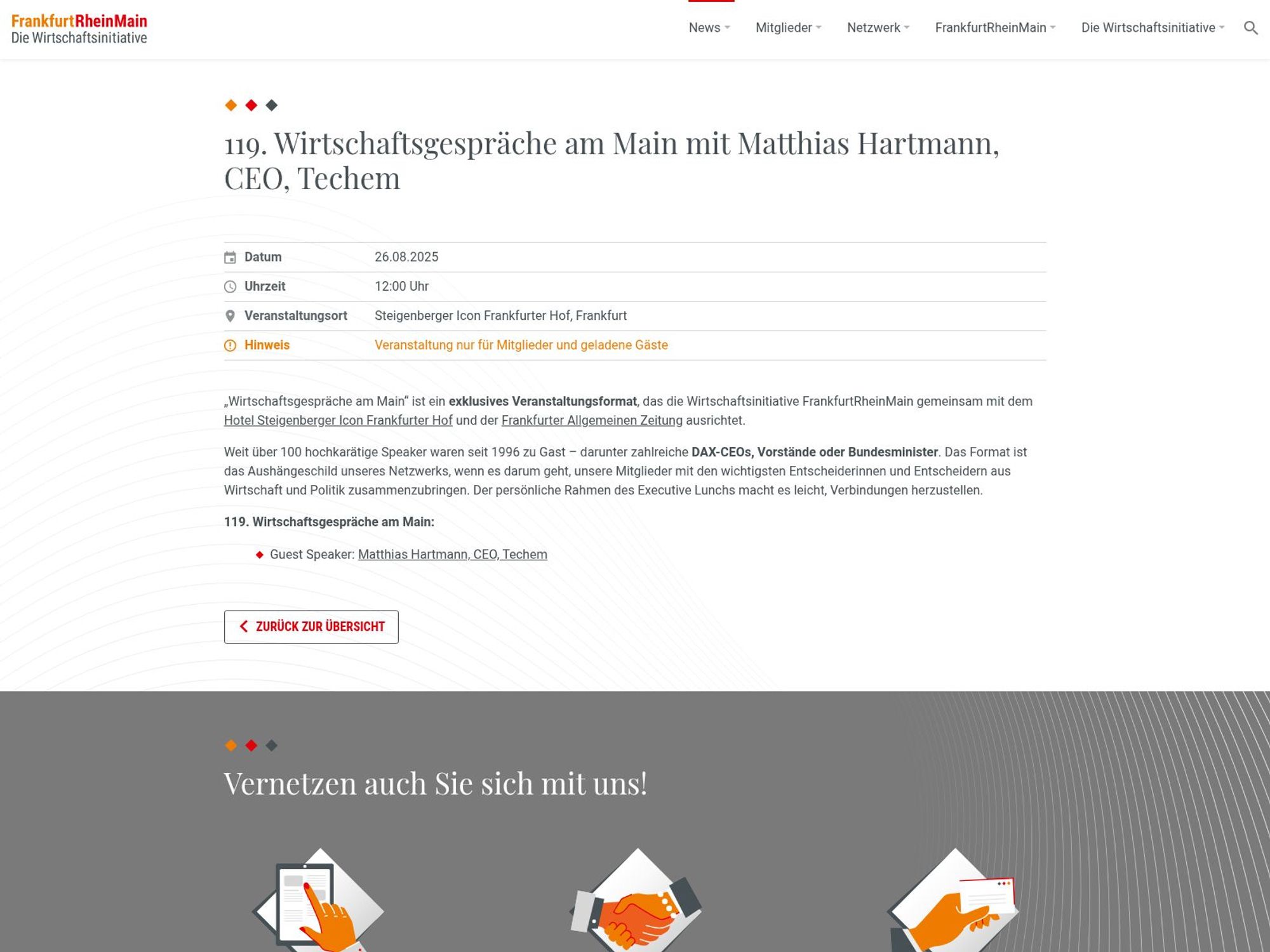 119. Wirtschaftsgespräche am Main website