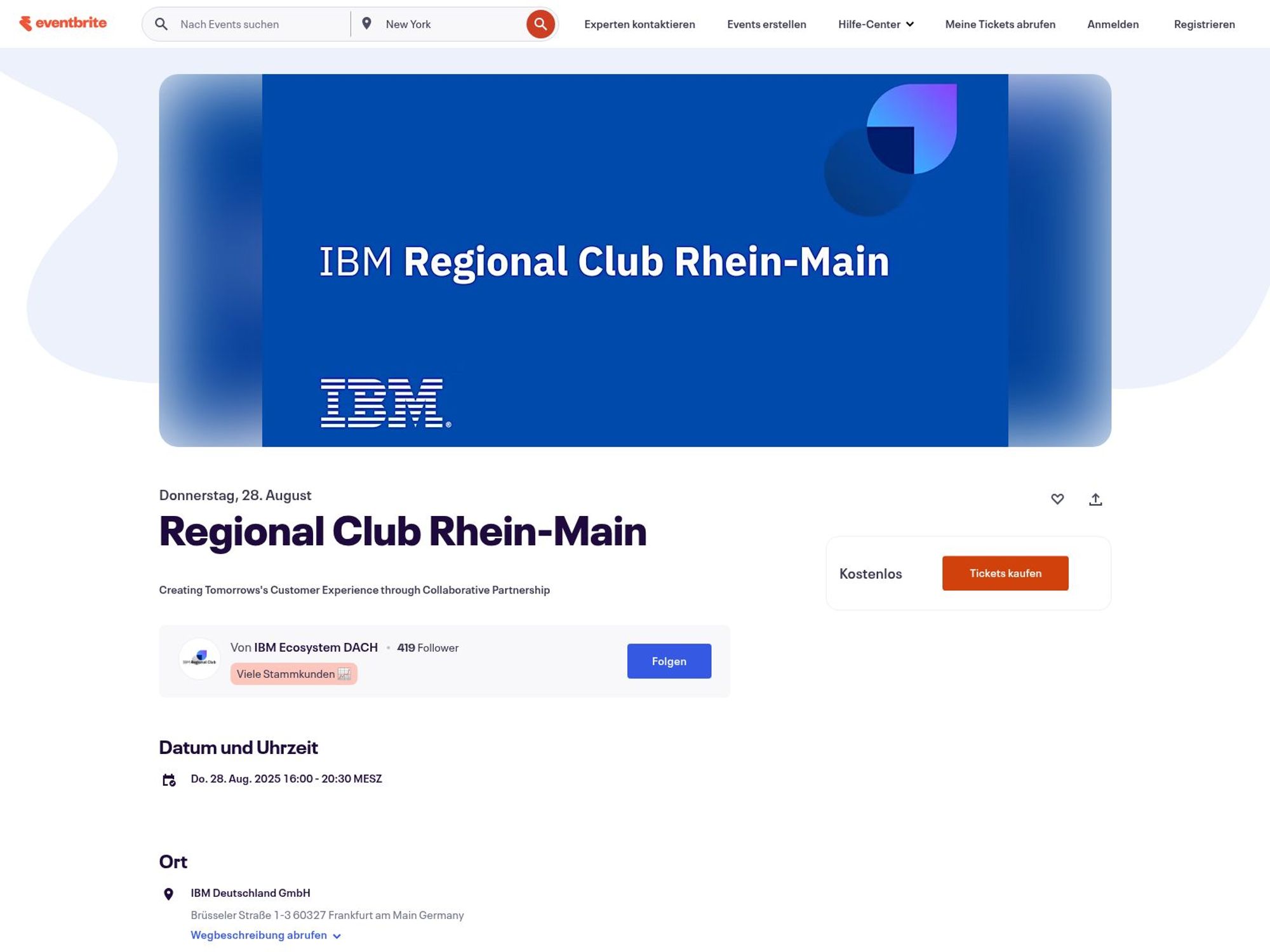 IBM Regional Club Rhein-Main website