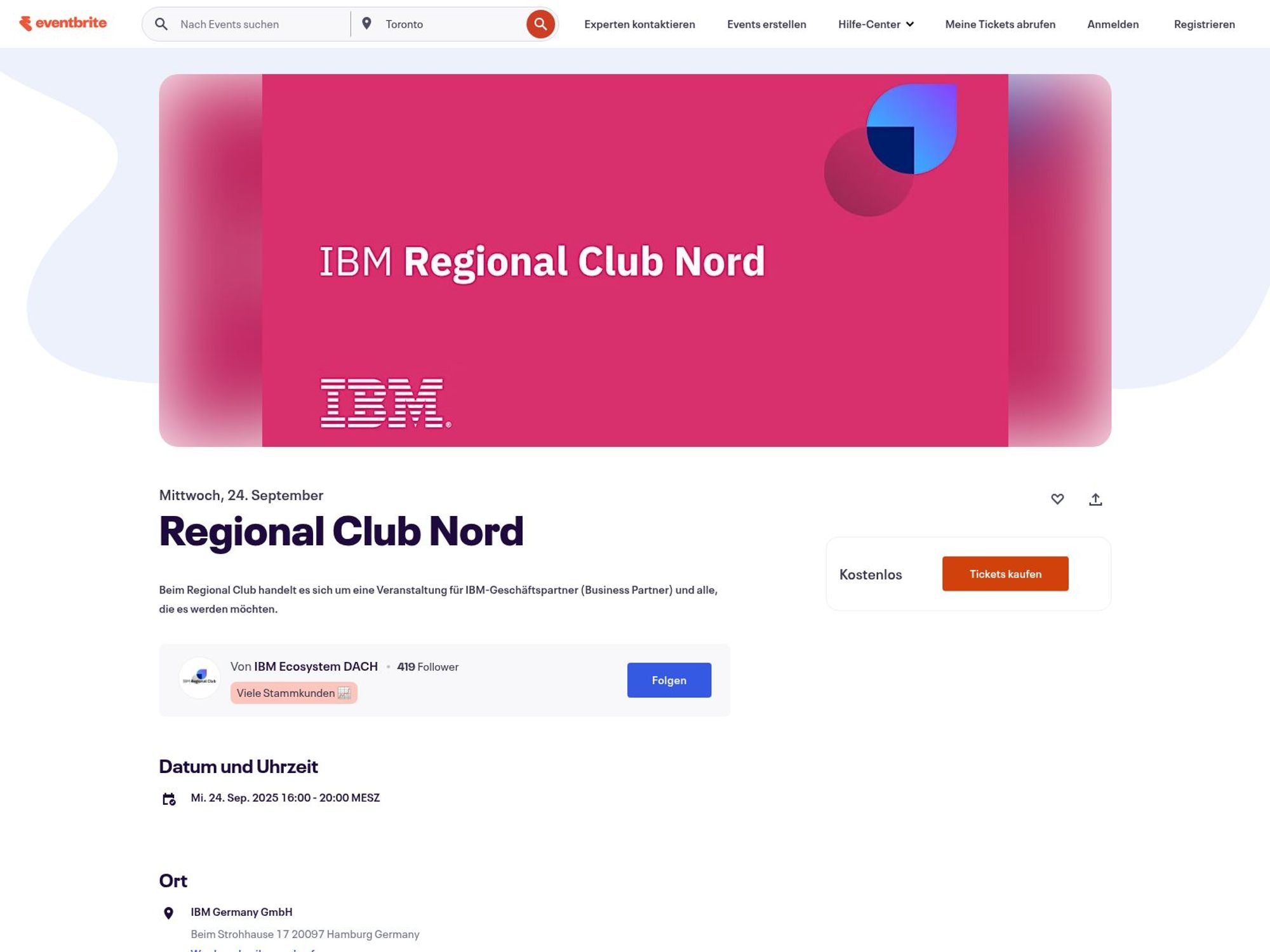 IBM Regional Club Nord website