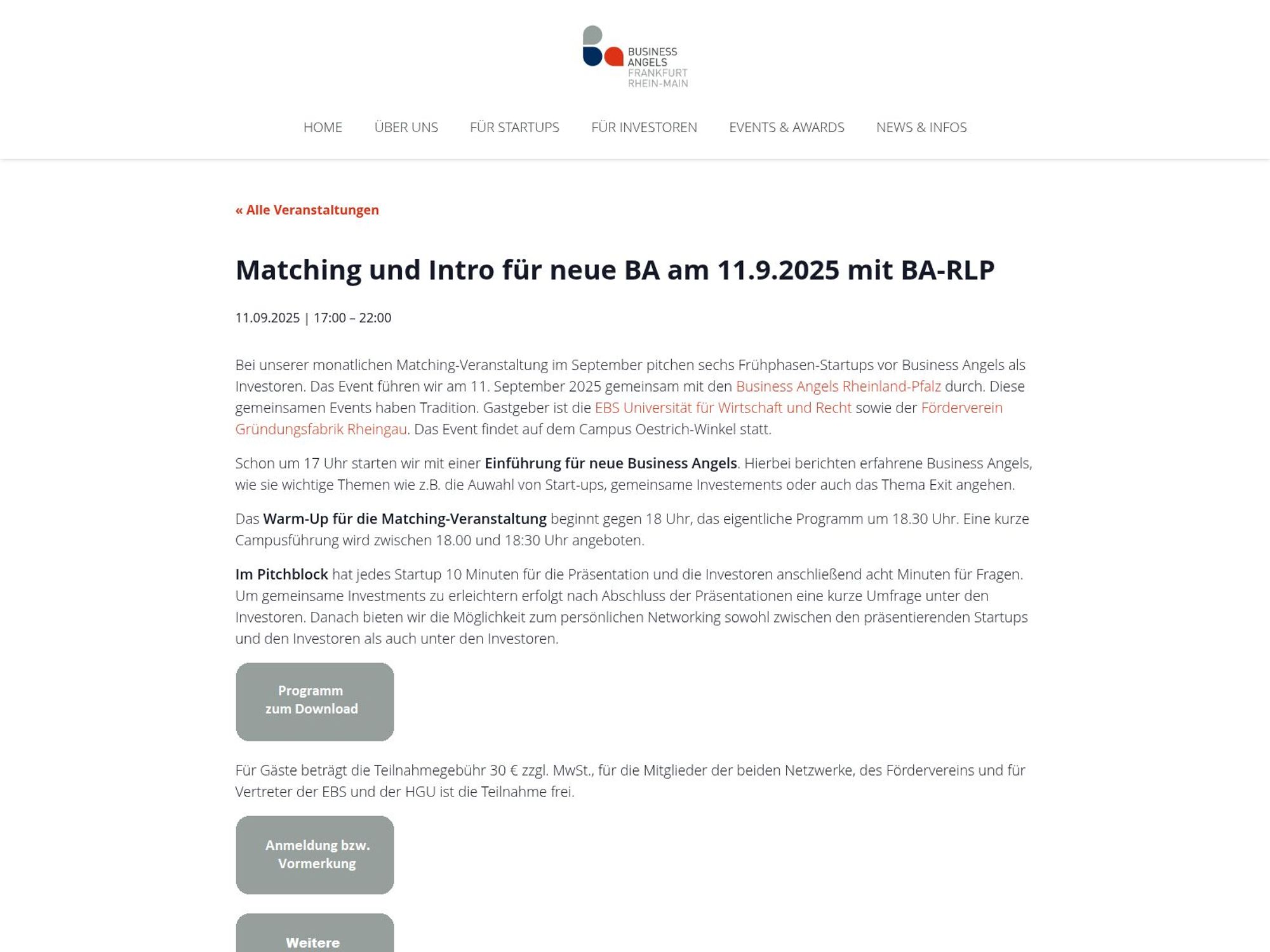 Matching und Intro für neue BA am 11.9.2025 mit BA-RLP website