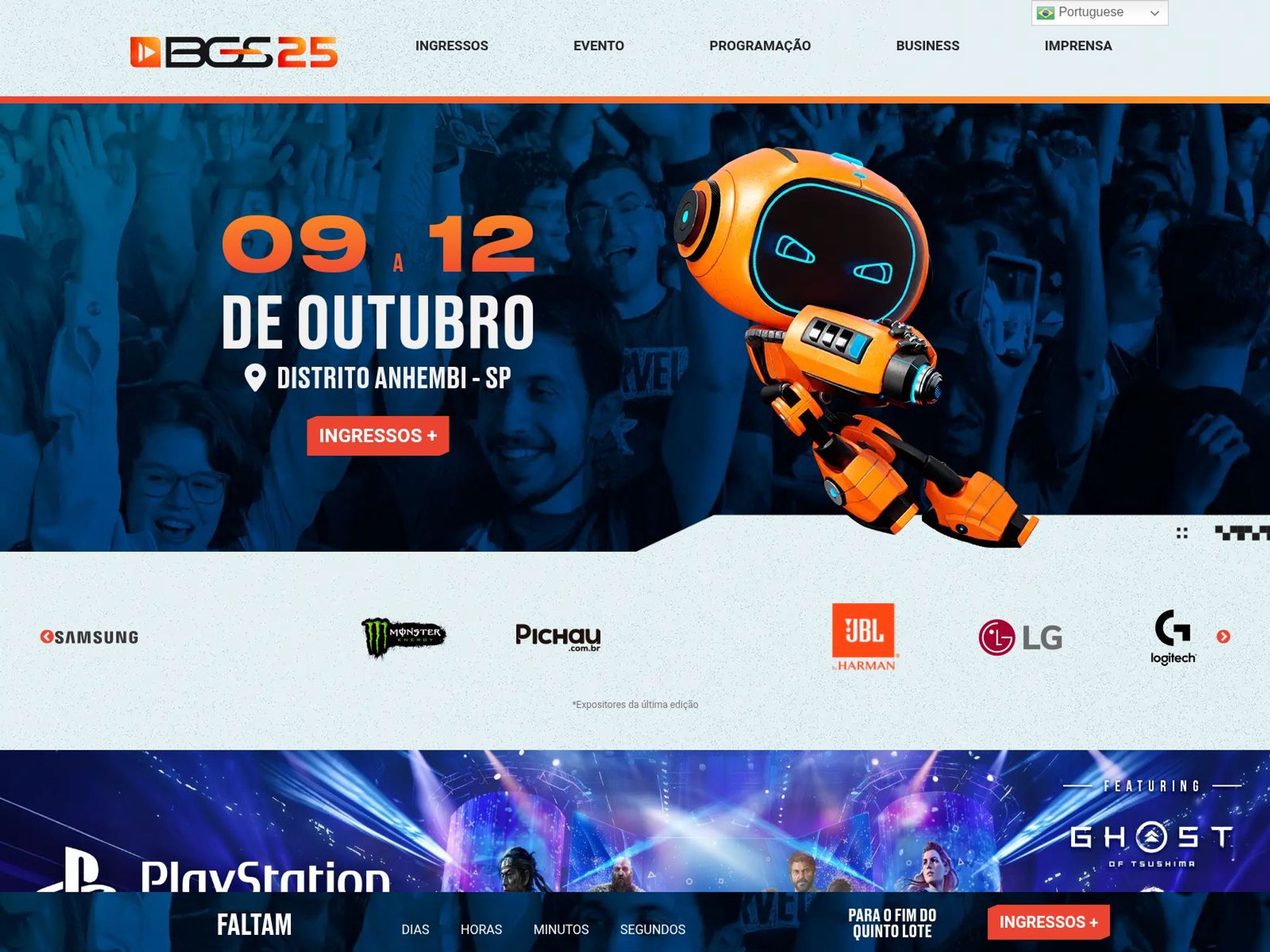 Brasil Game Show 2025 (BGS25) website
