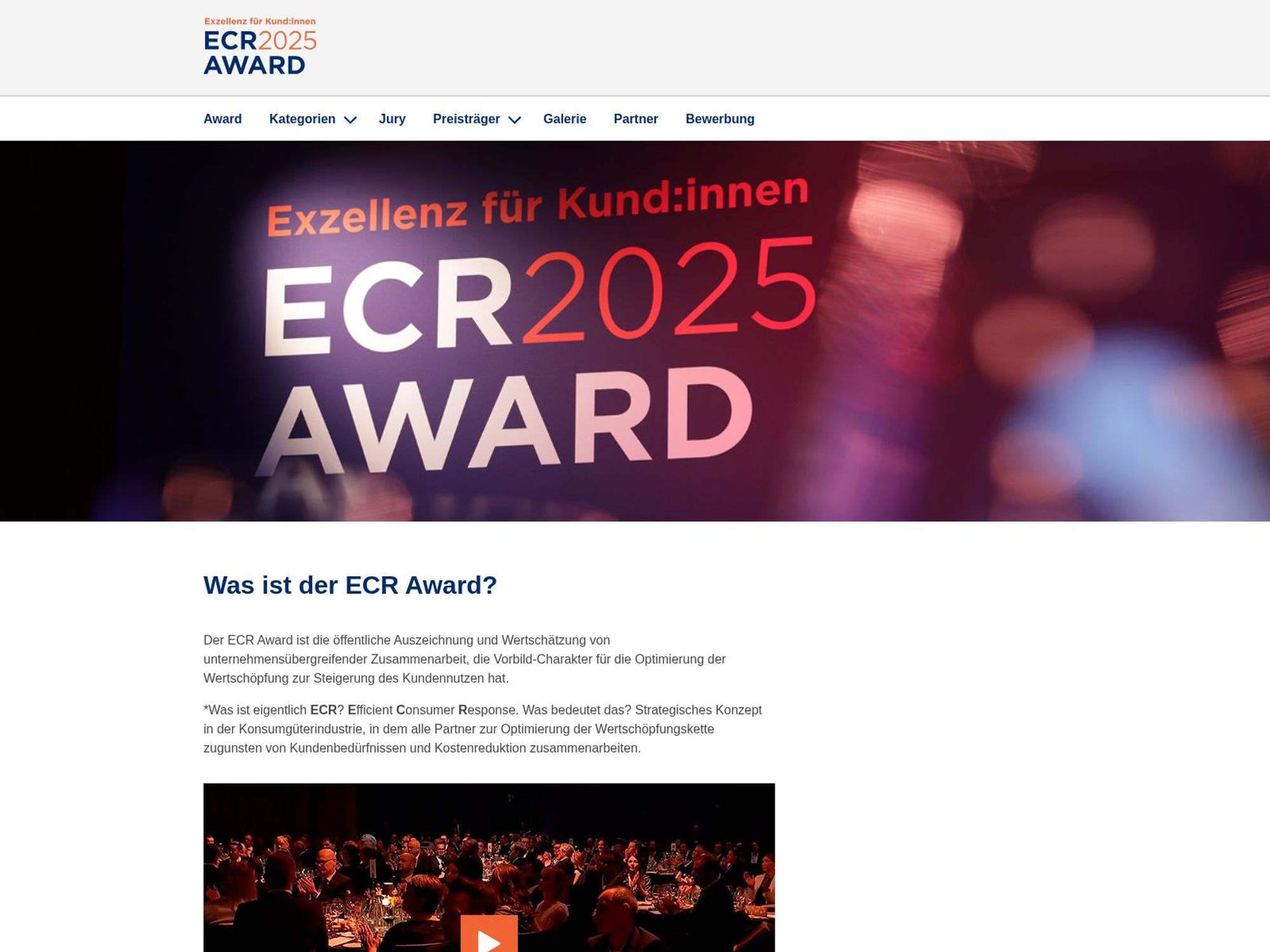 ECR Award 2025 website