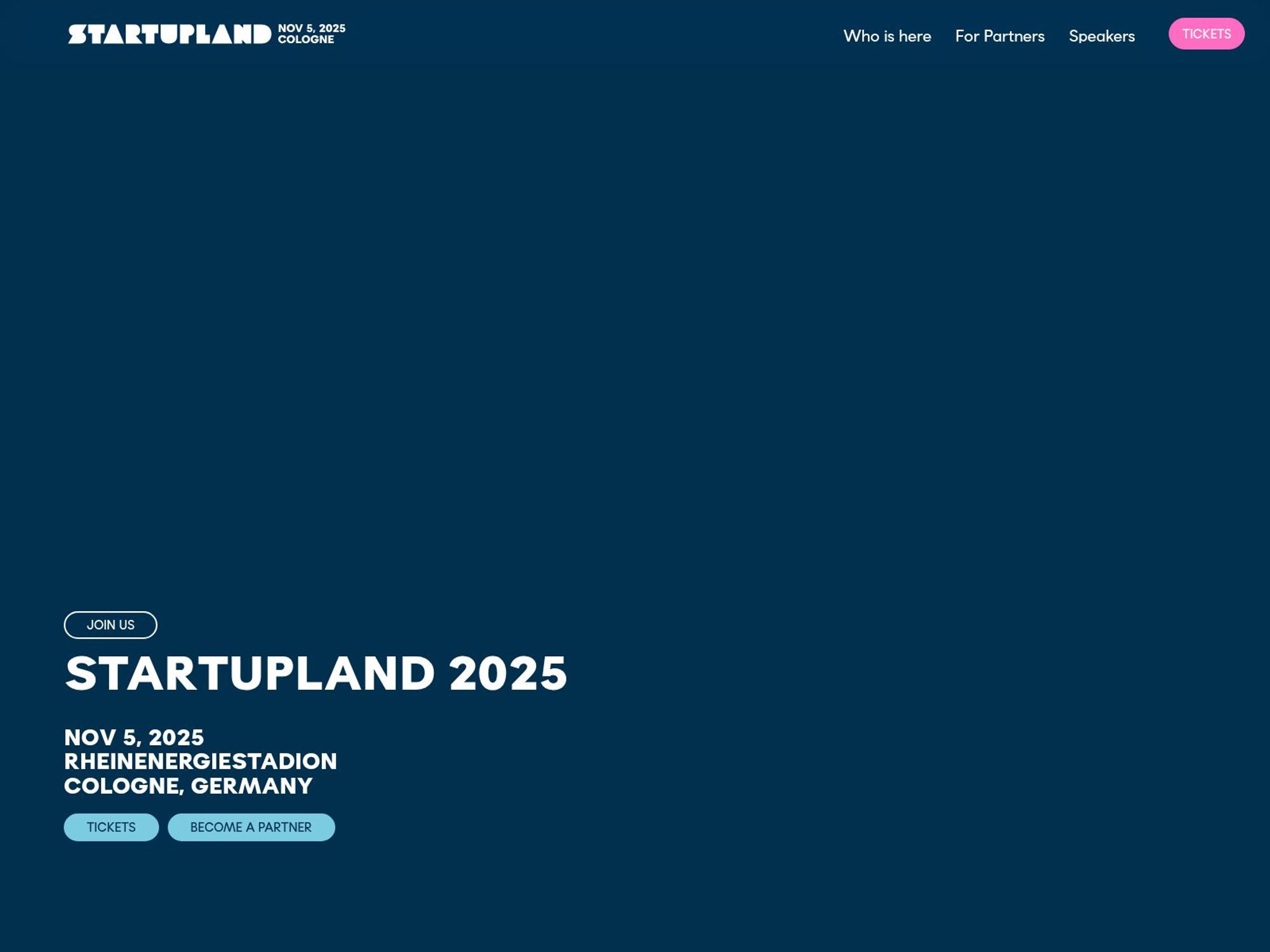STARTUPLAND 2025 website