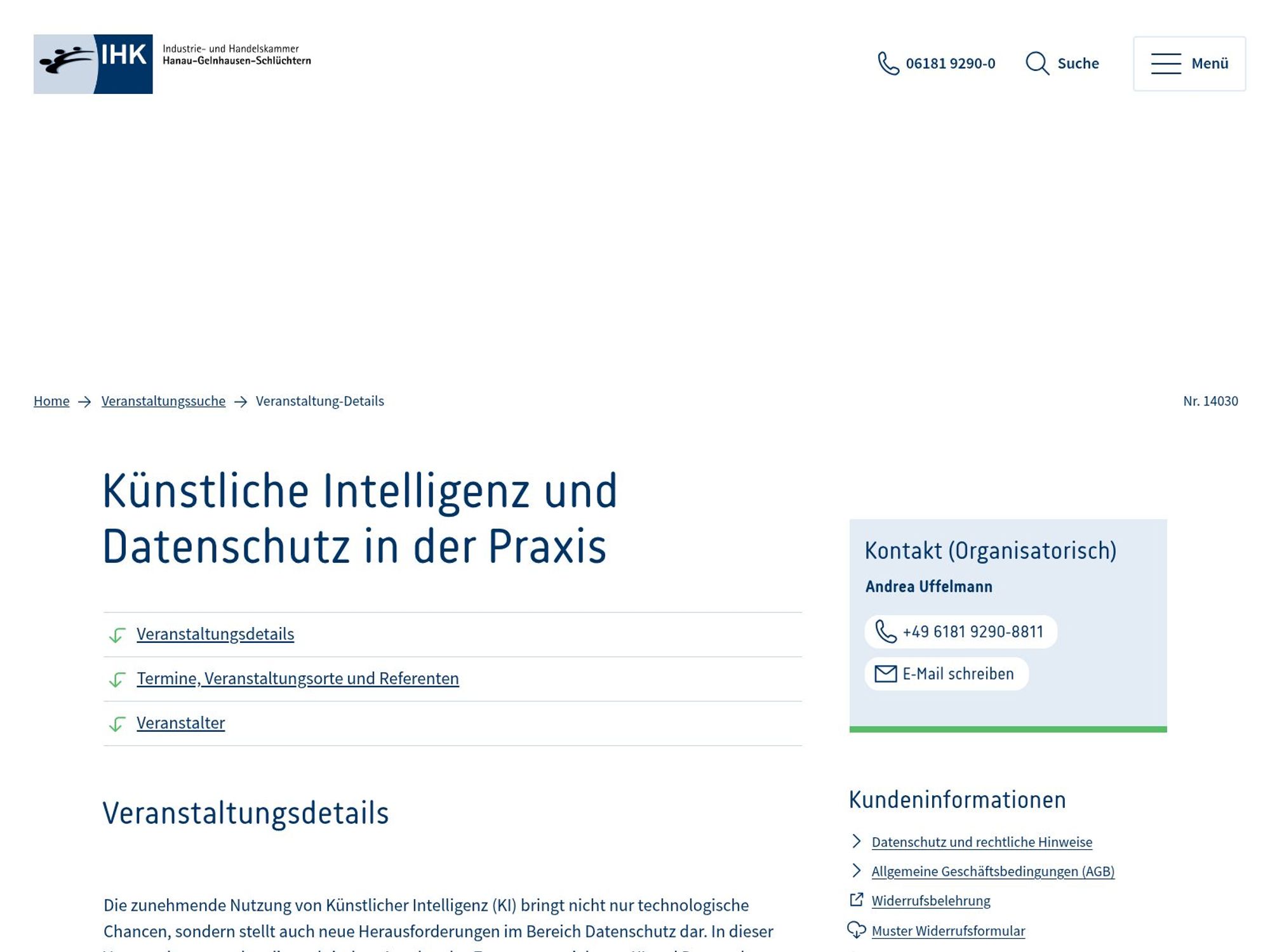Künstliche Intelligenz und Datenschutz in der Praxis website