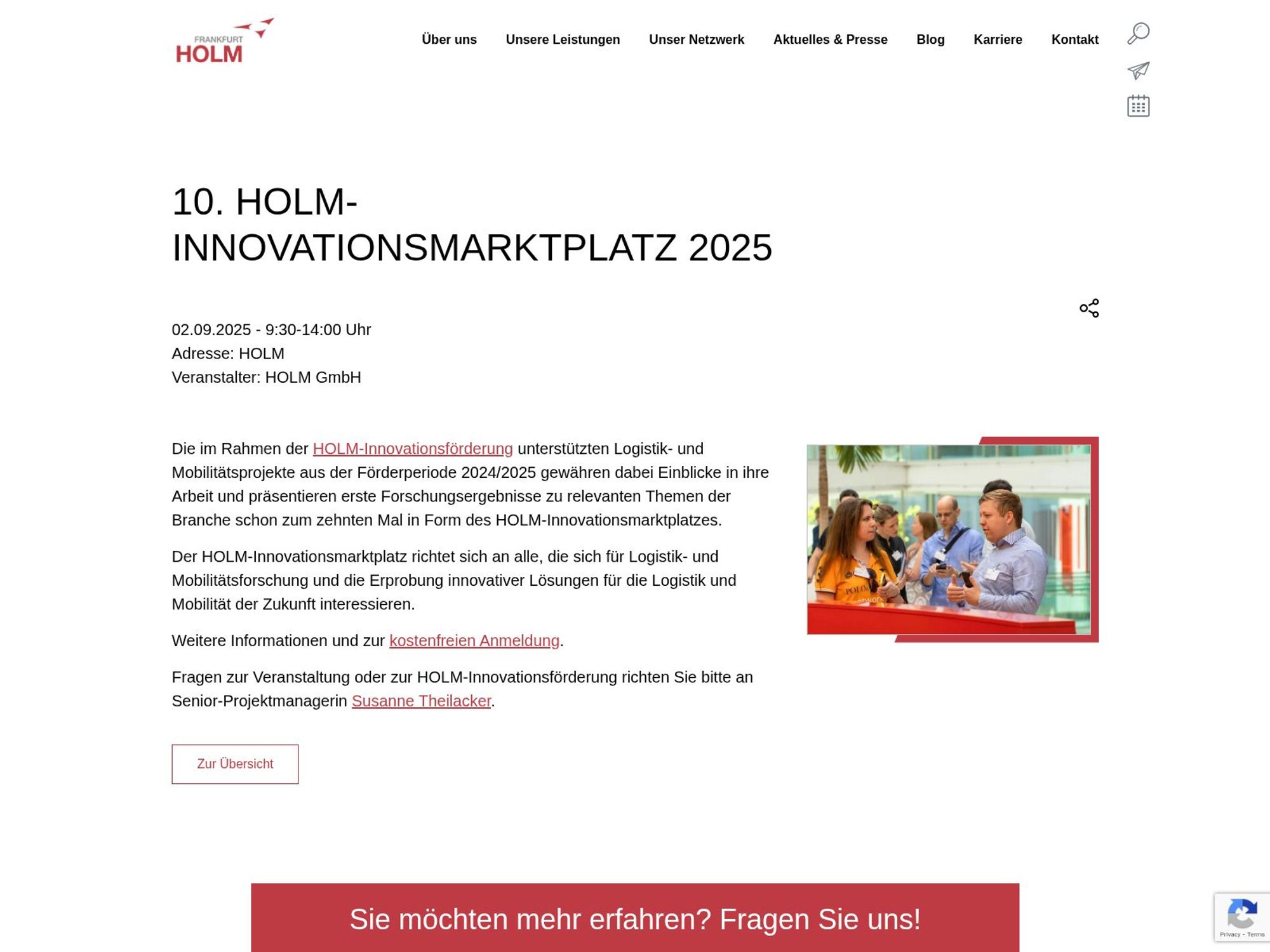10. HOLM-Innovationsmarktplatz 2025 website