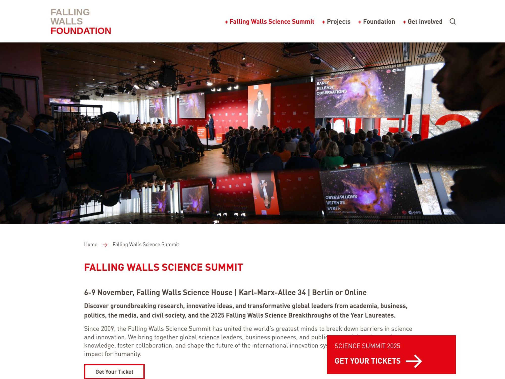 Falling Walls Science Summit 2025 website