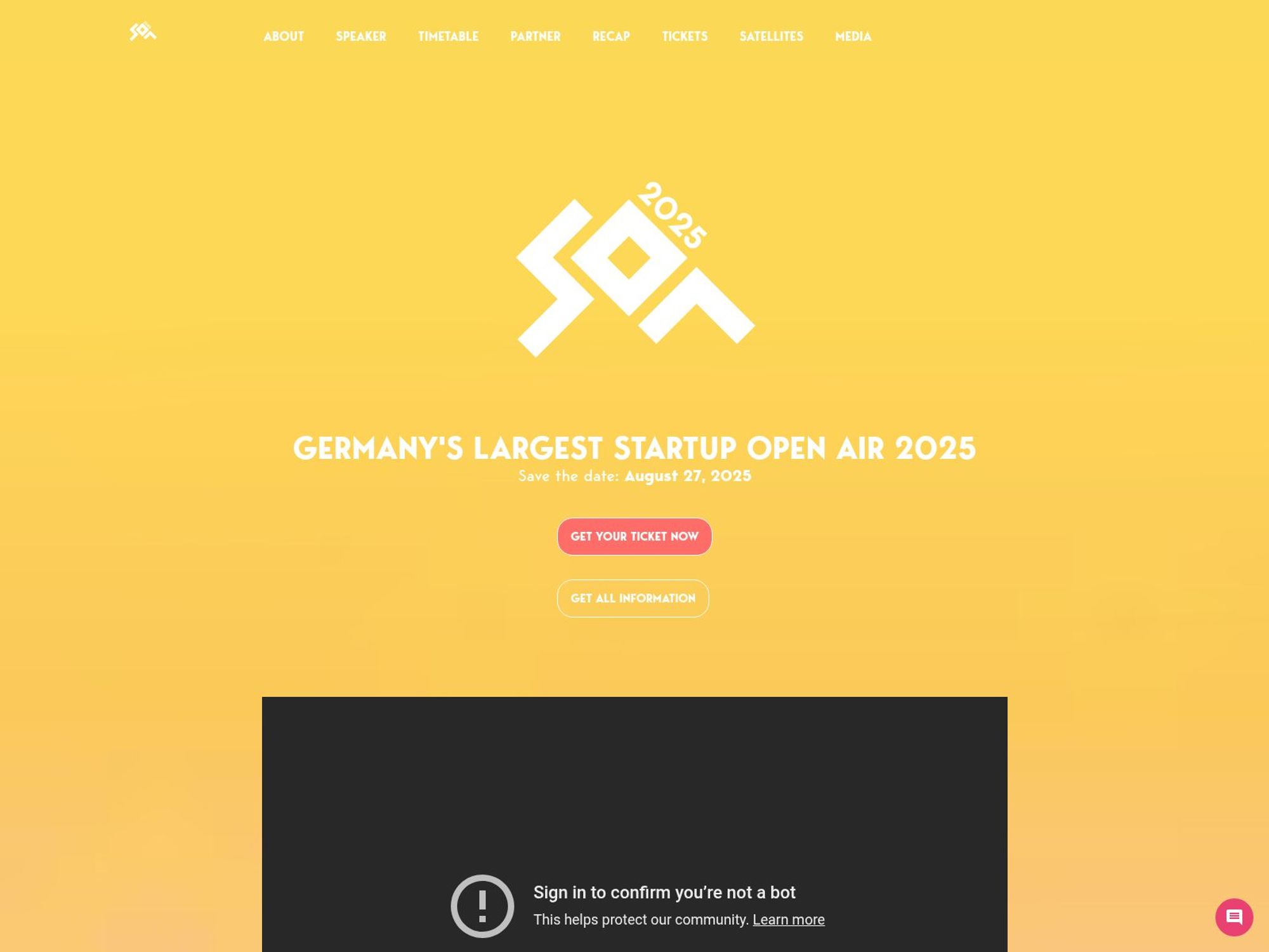 Startup Open Air 2025 (SOA25) website