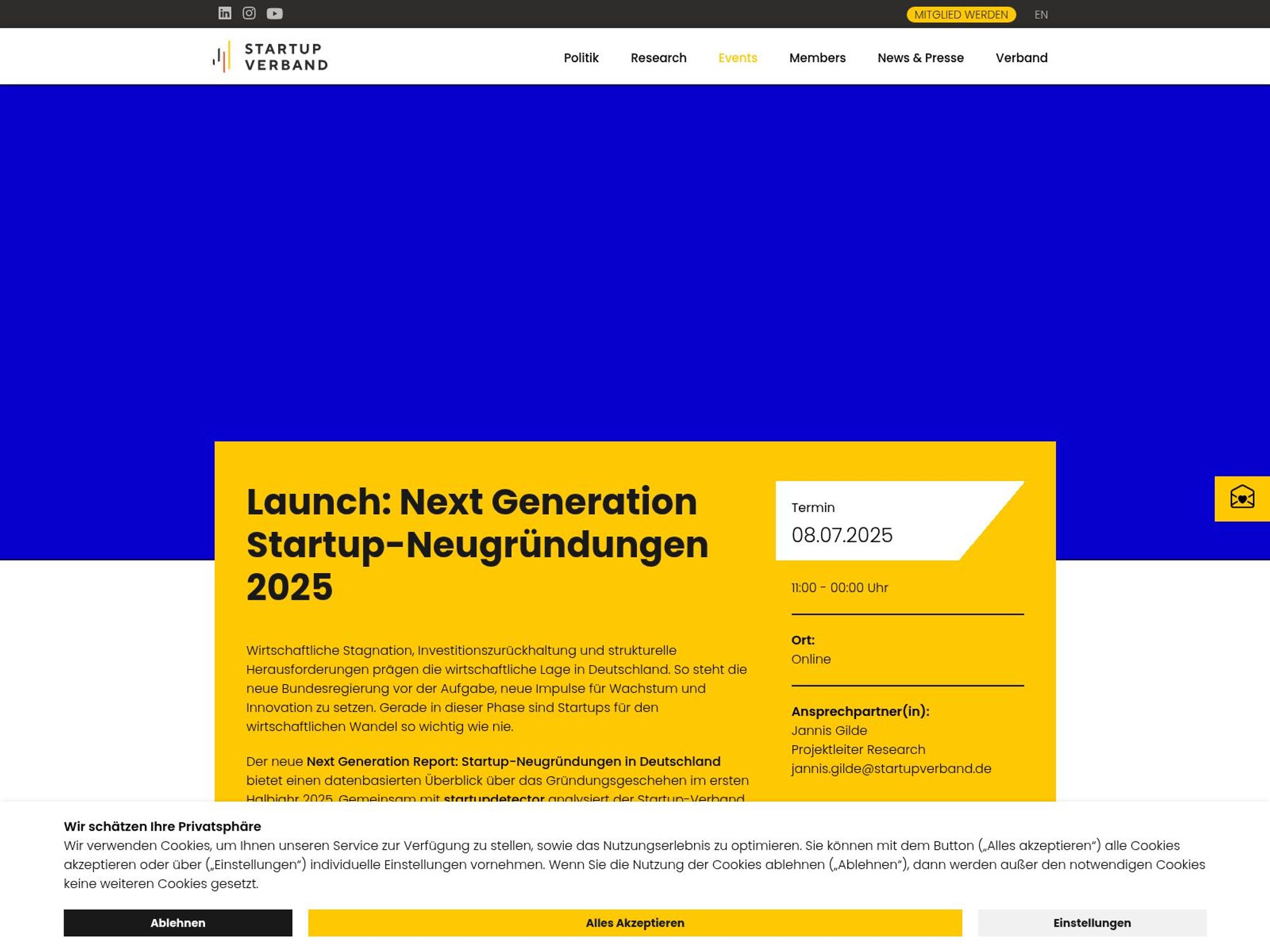 Launch: Next Generation Startup-Neugründungen 2025 screenshot