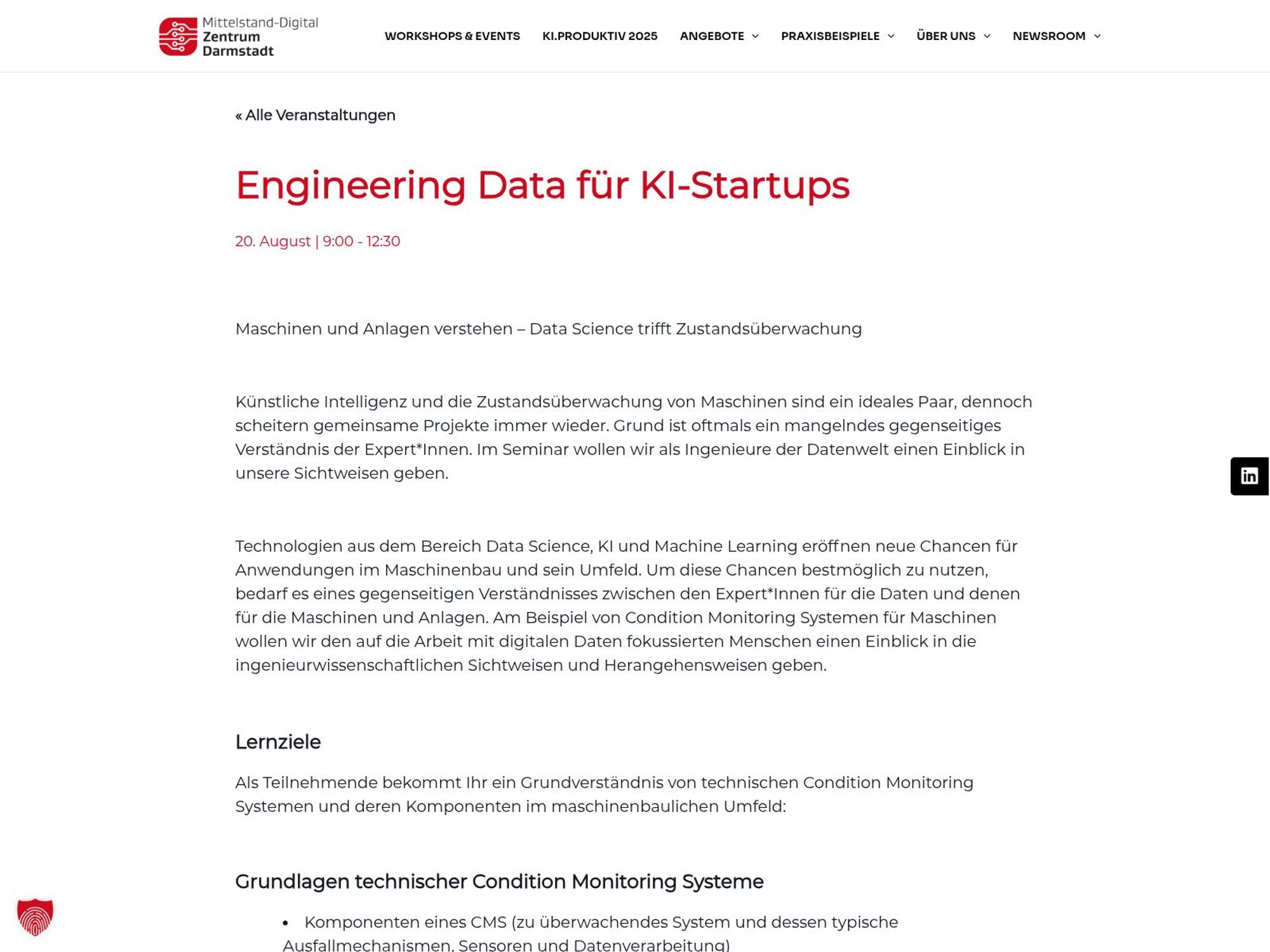 Engineering Data für KI-Startups website