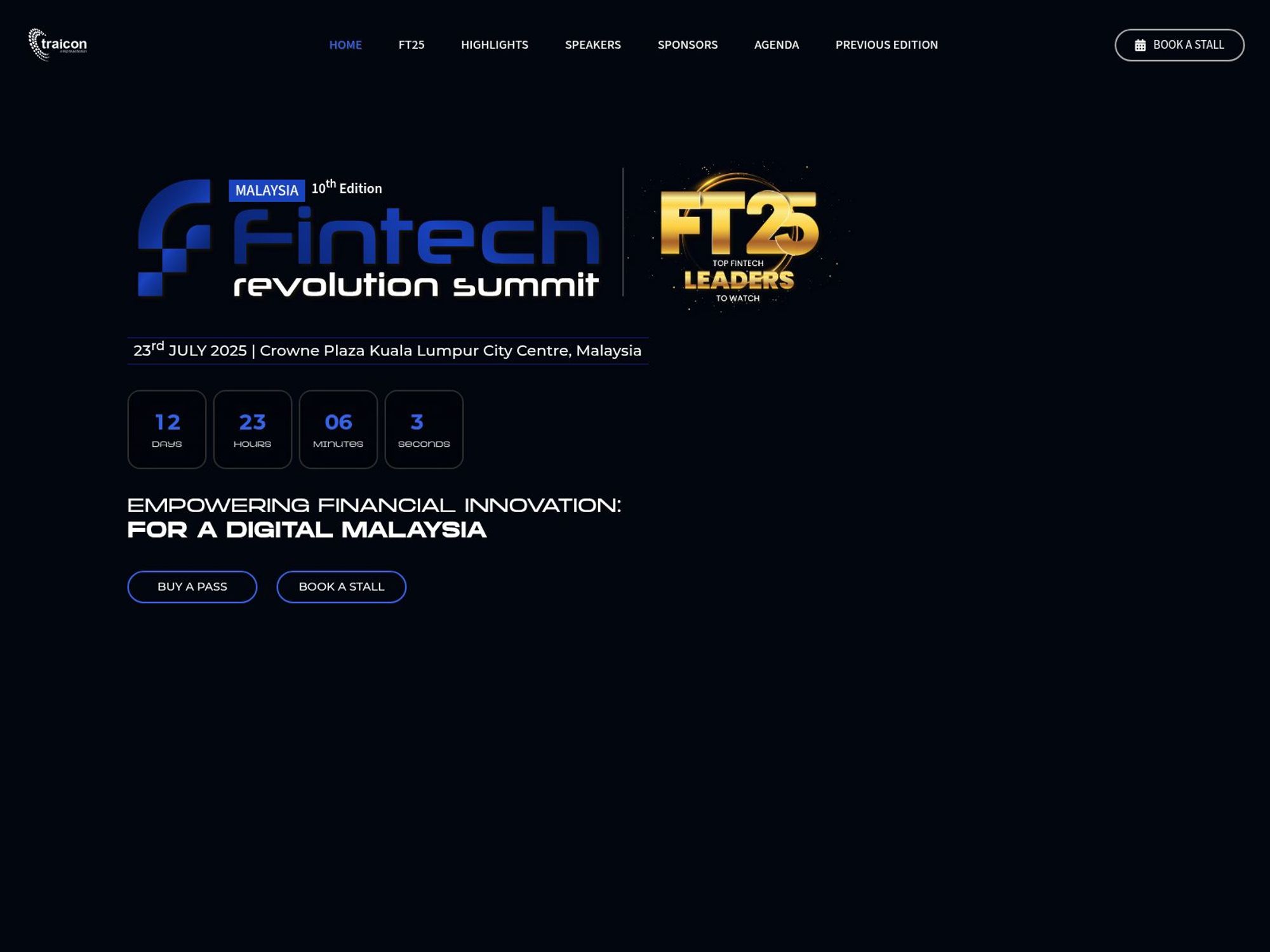 Fintech Revolution Summit Malaysia website