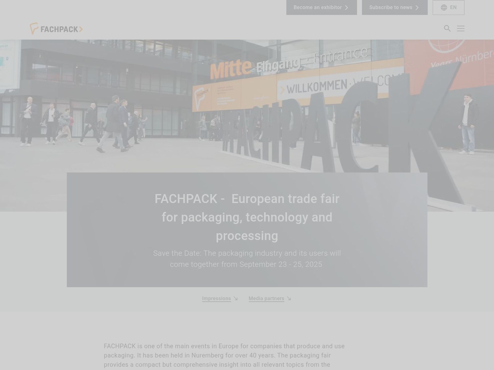 FACHPACK 2025 website