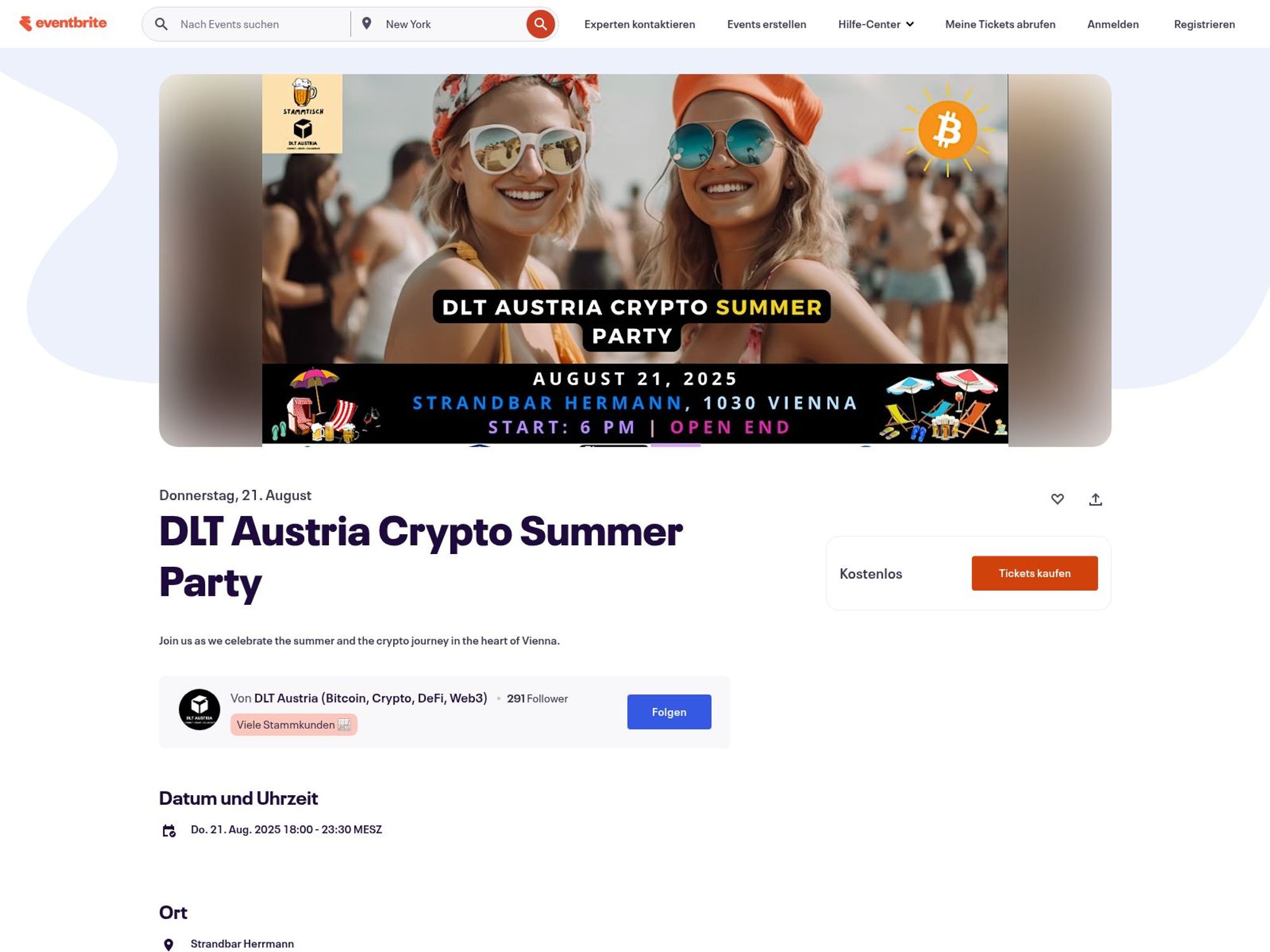DLT Austria Crypto Summer Party website