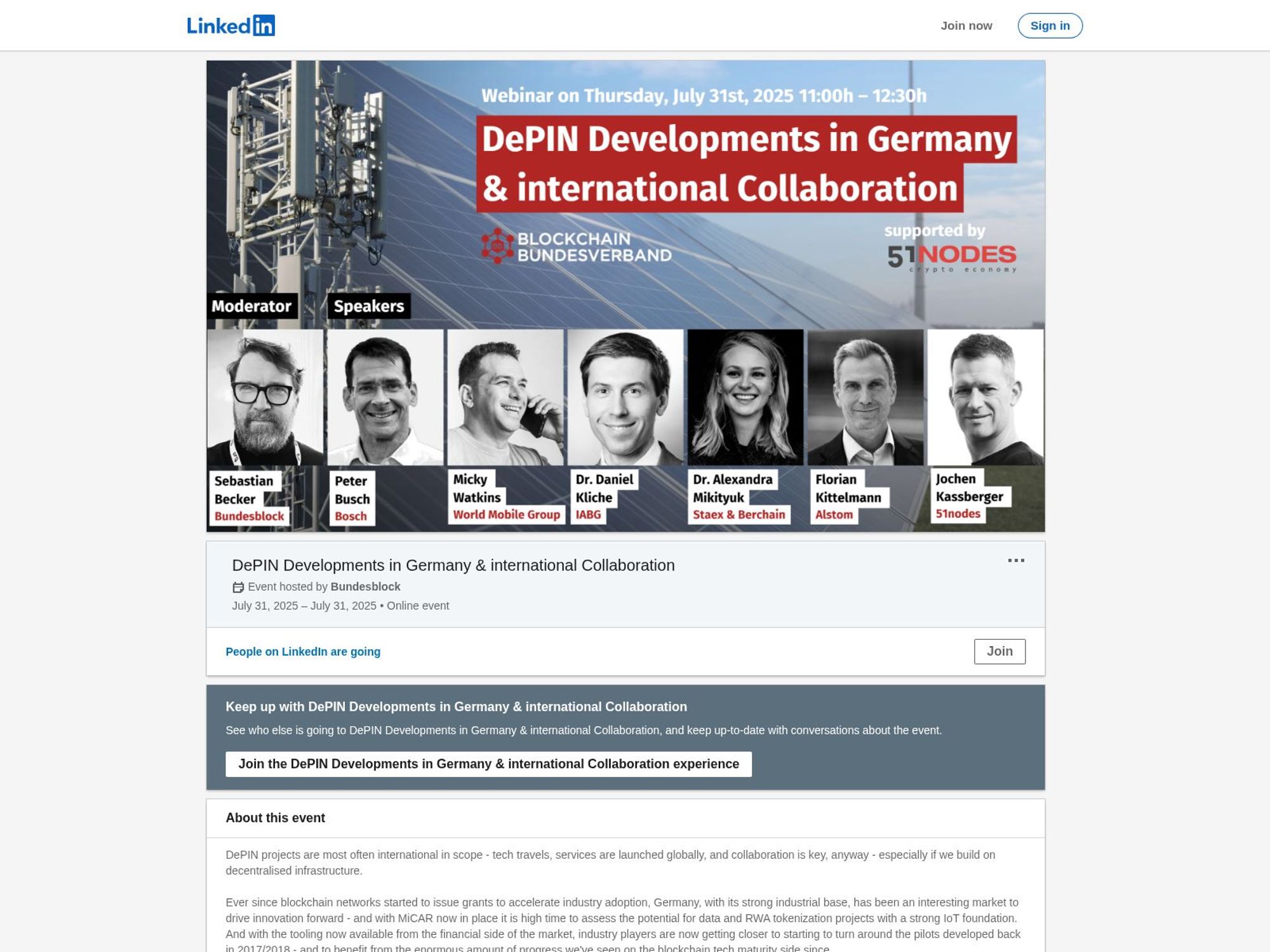 DePIN Developments in Germany & international Collaboration website