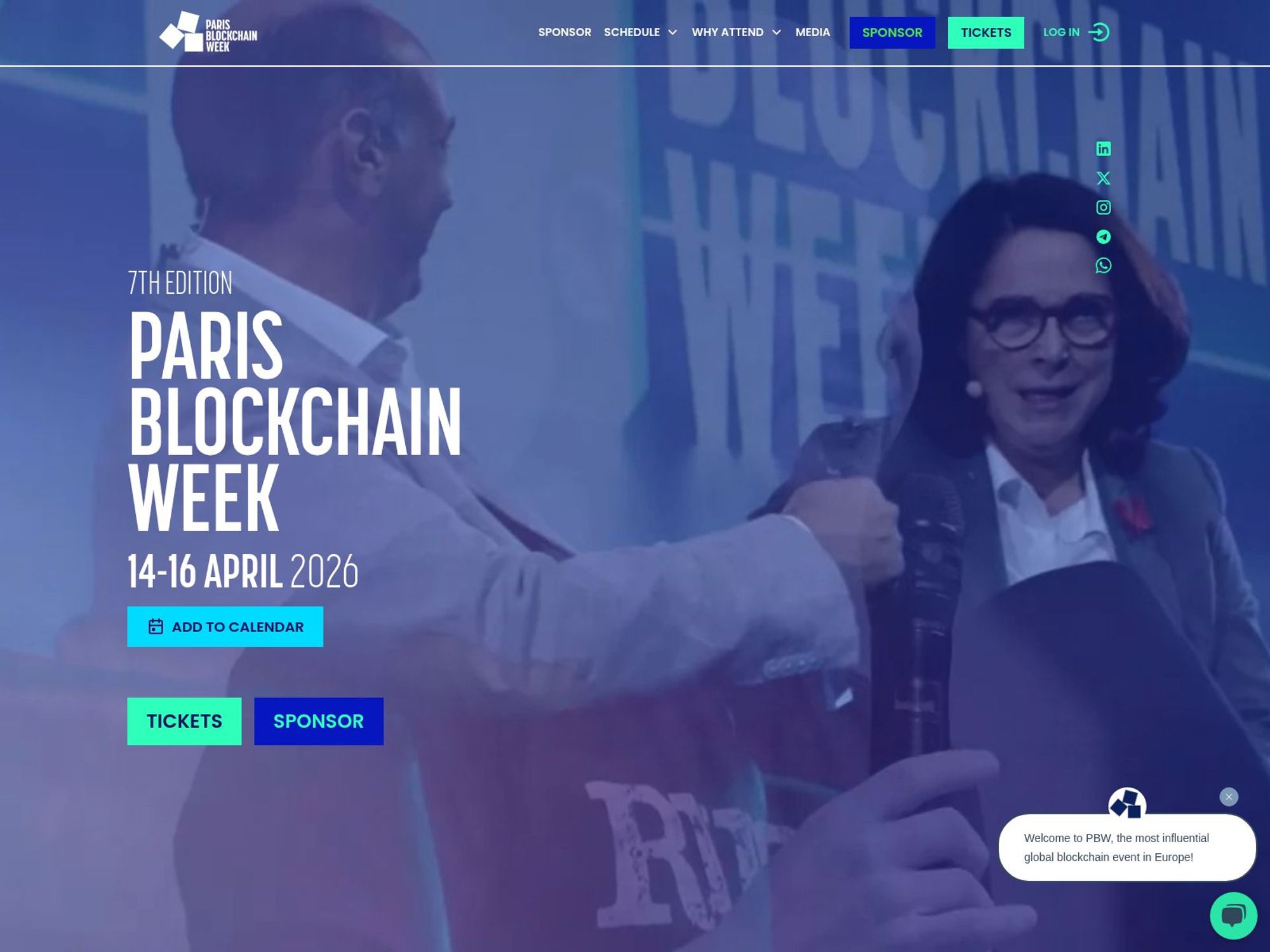 Paris Blockchain Week 2027 website
