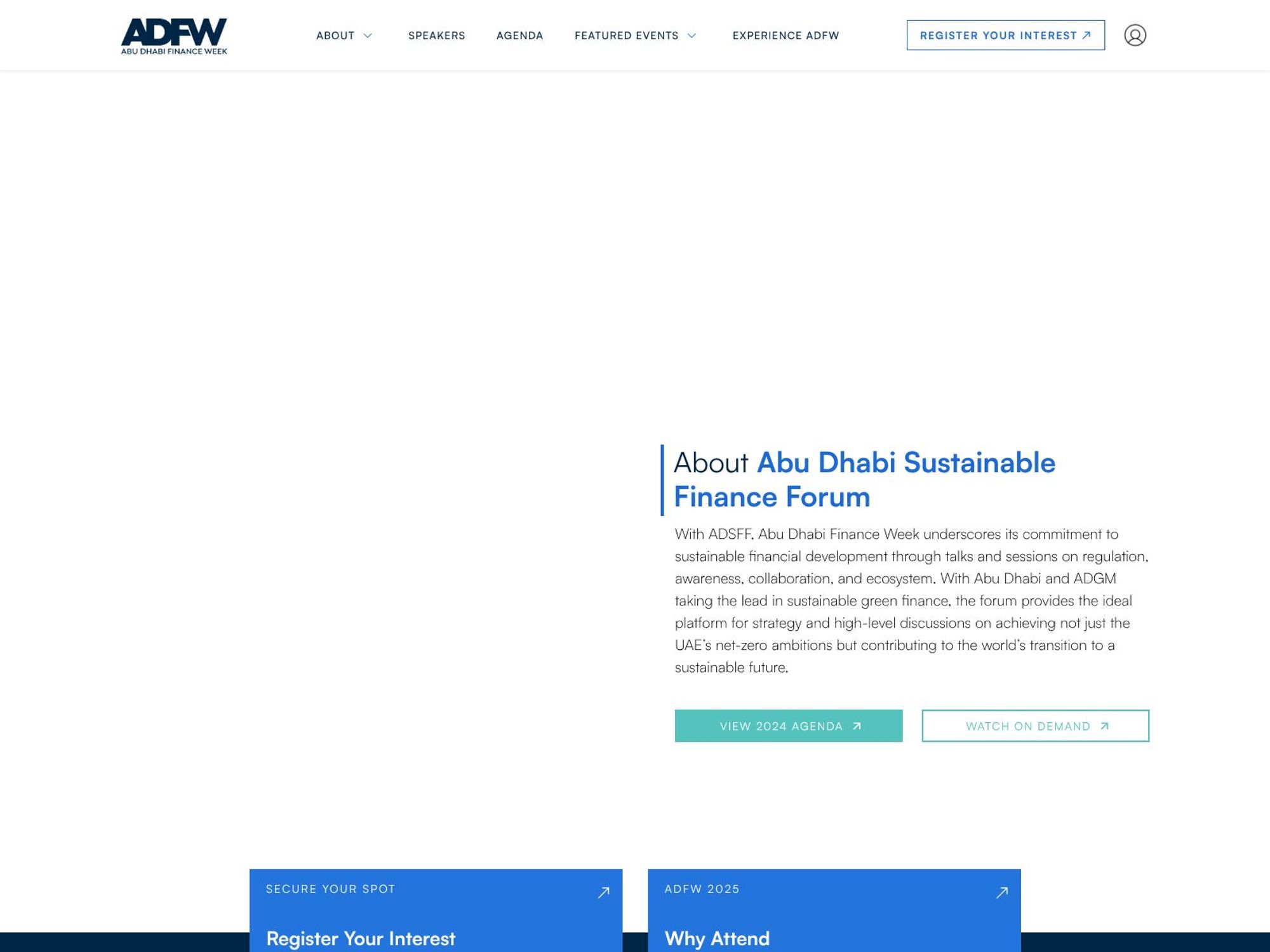 Abu Dhabi Sustainable Finance Forum website