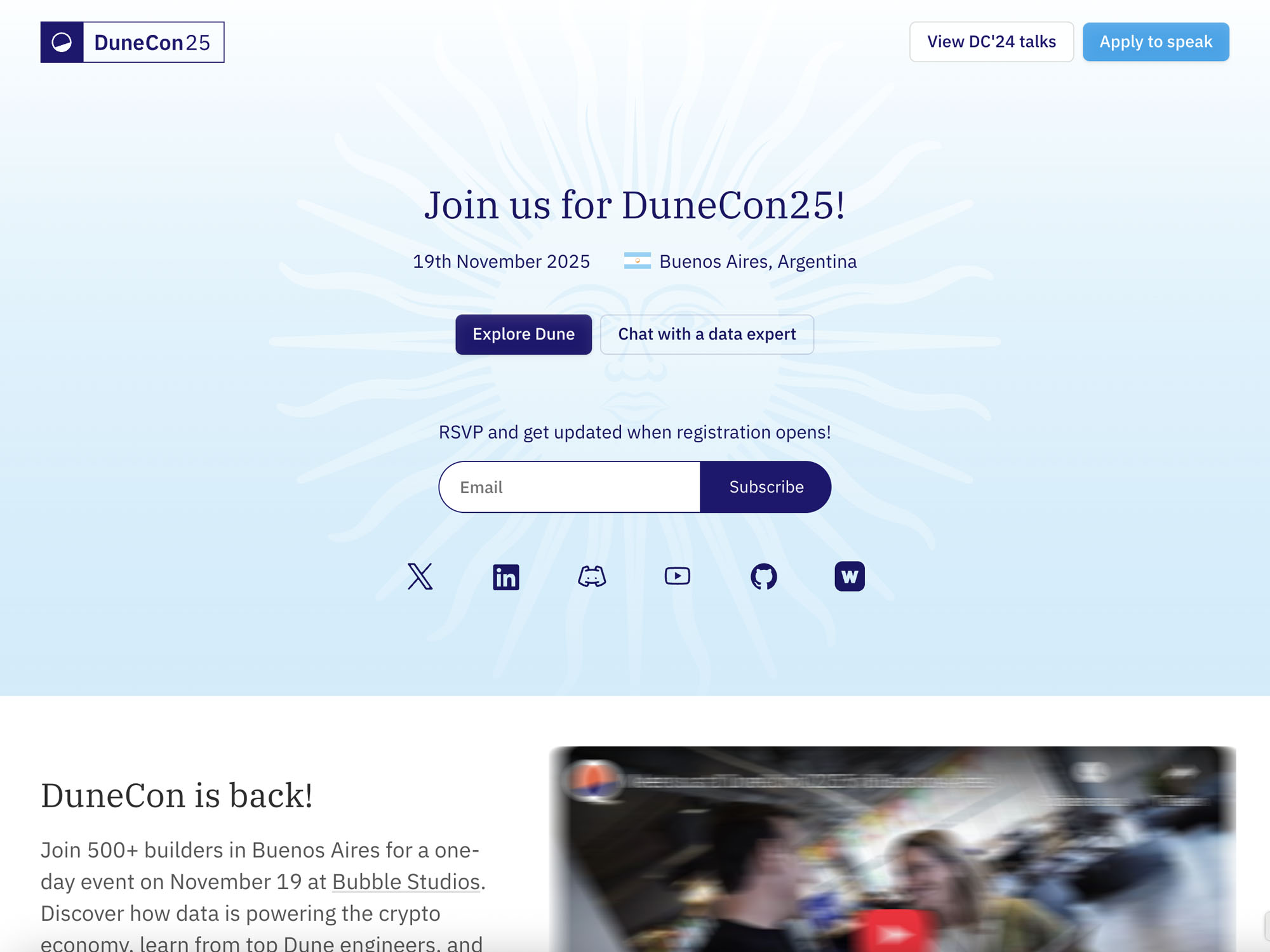 DuneCon 2025 website