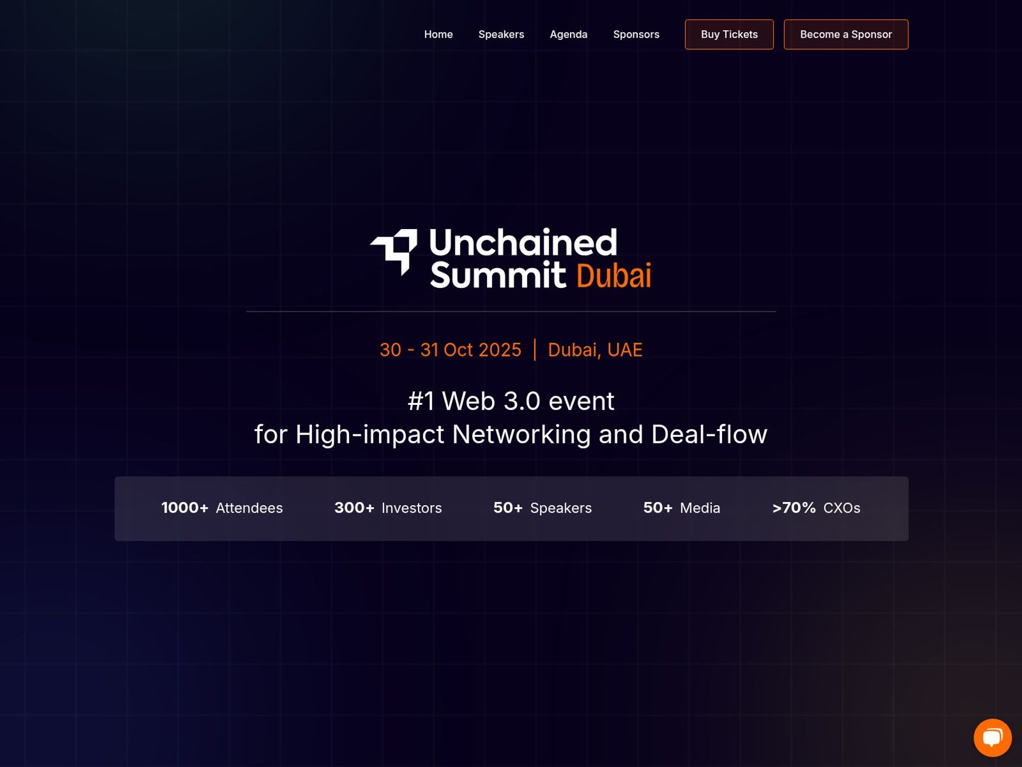 Unchained Summit Dubai 2025 website