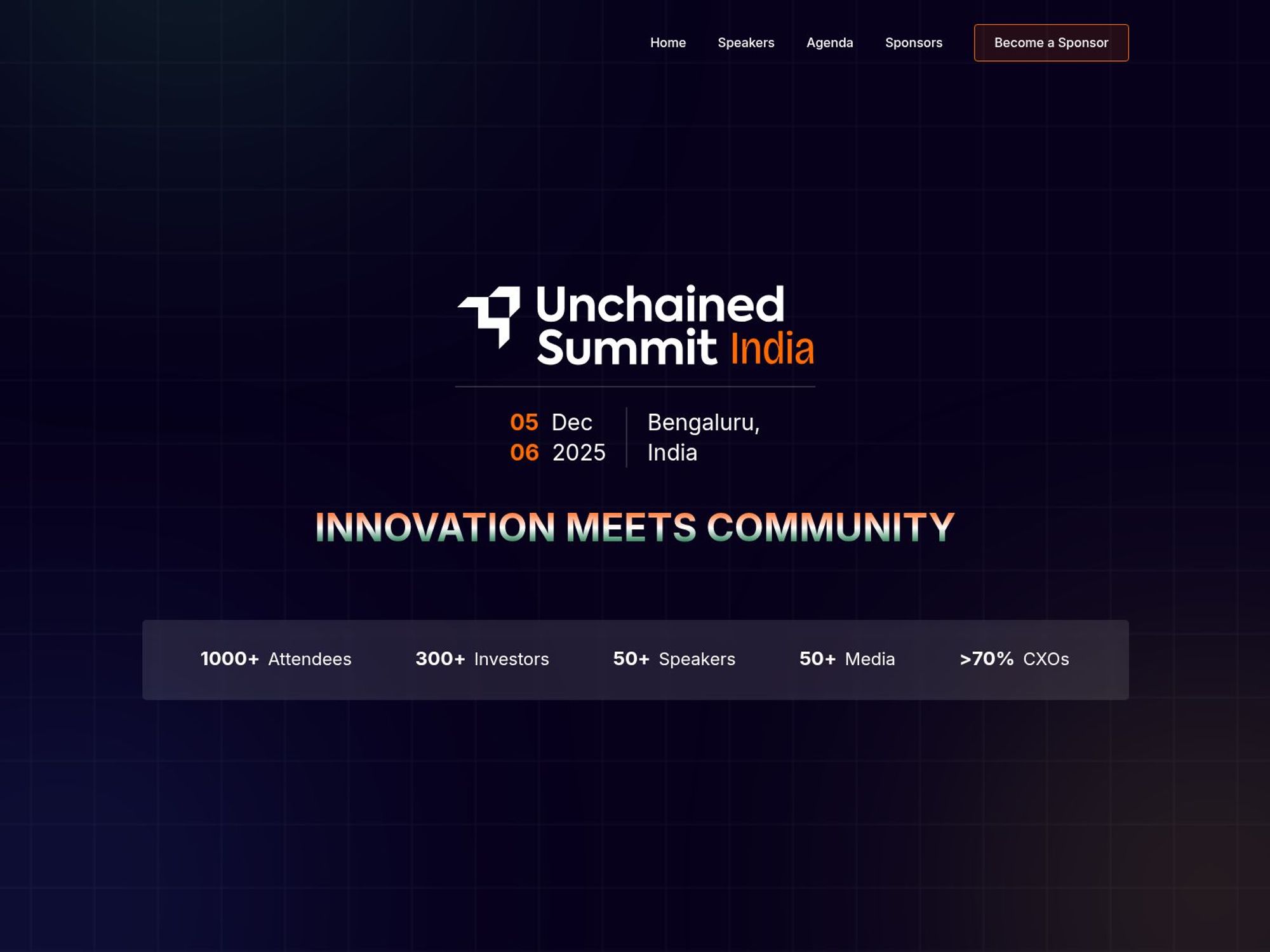 Unchained Summit India 2025 website