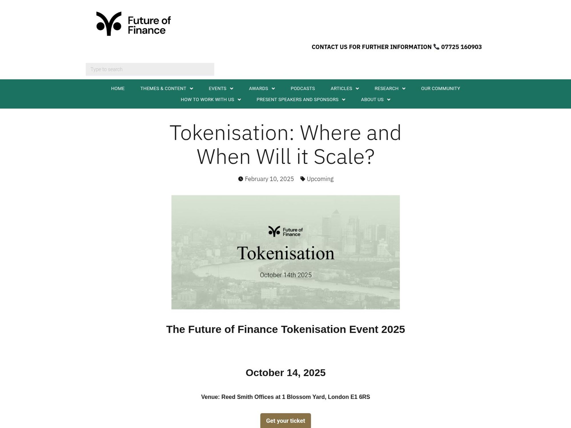 Tokenisation 2025 website