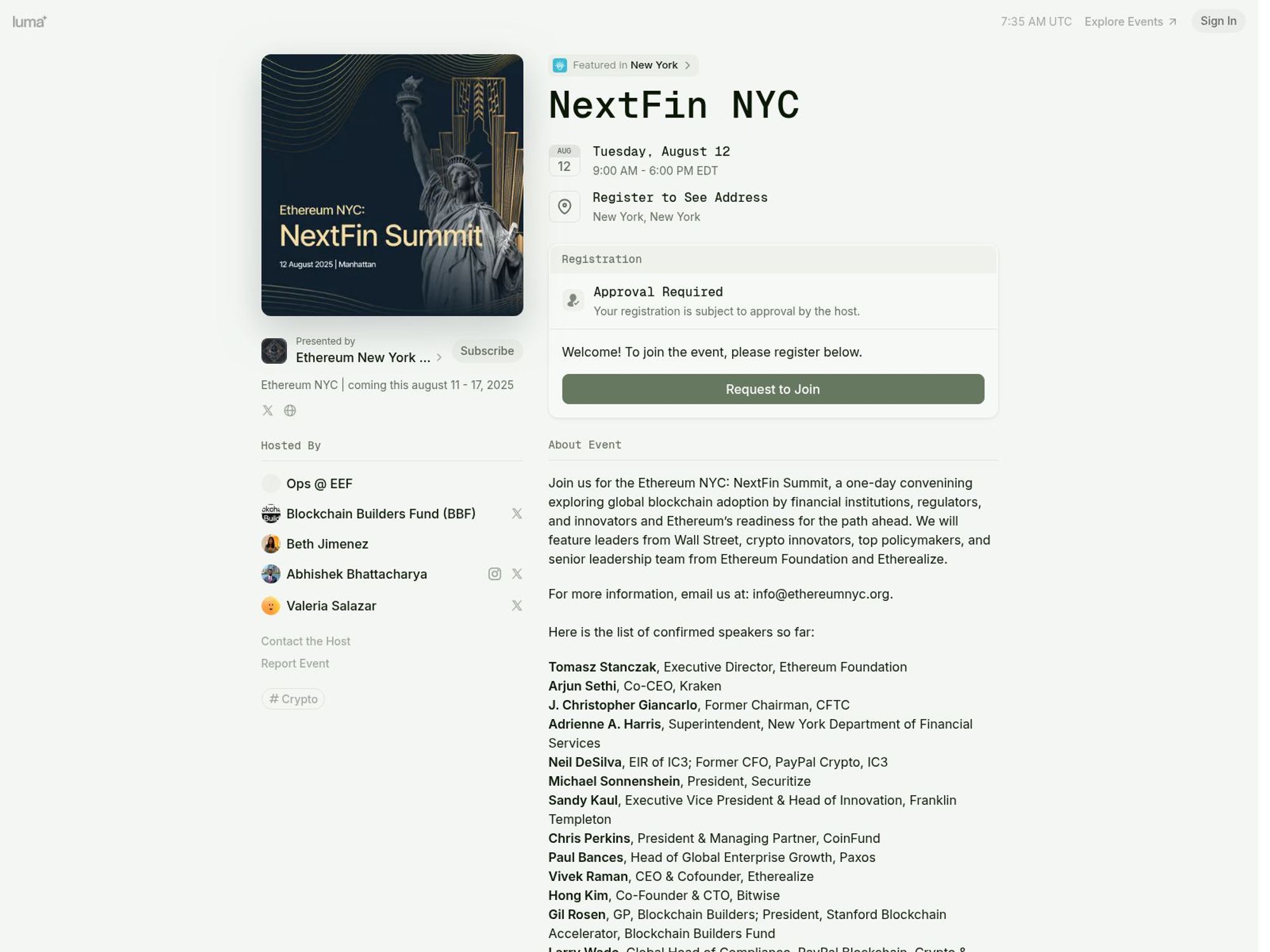 NextFin Summit NYC website