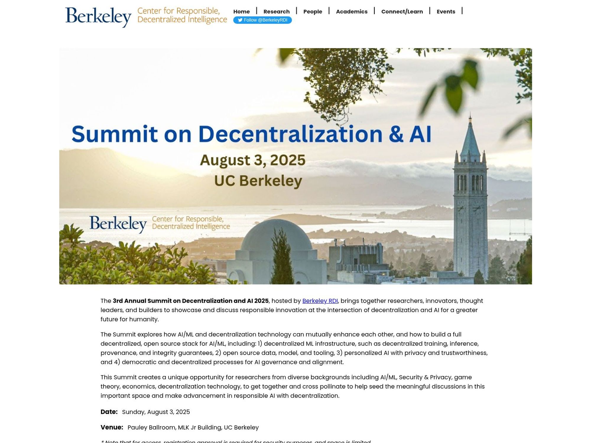 Summit on Decentralization & AI 2025 website