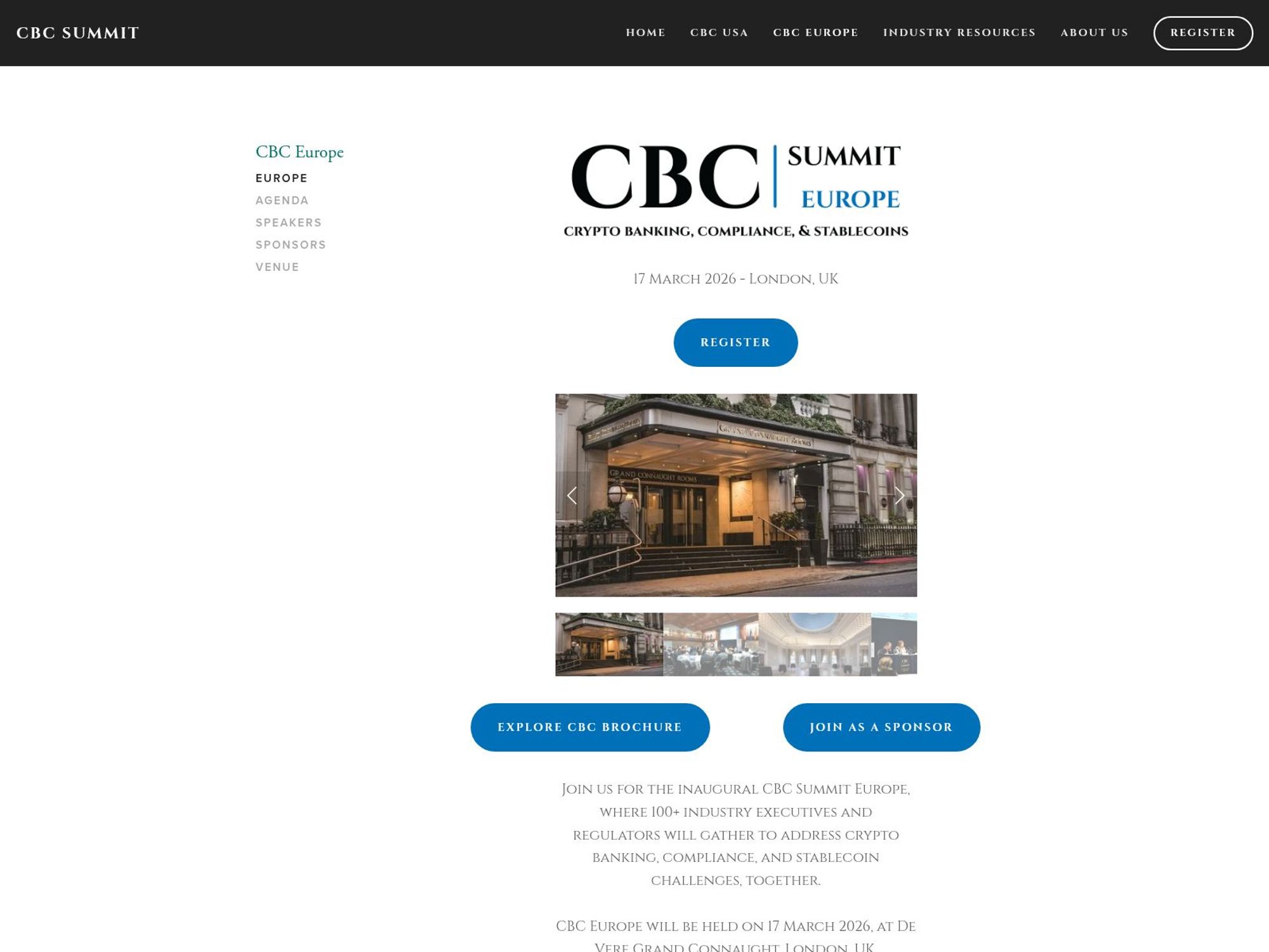 CBC Summit Europe 2026 website