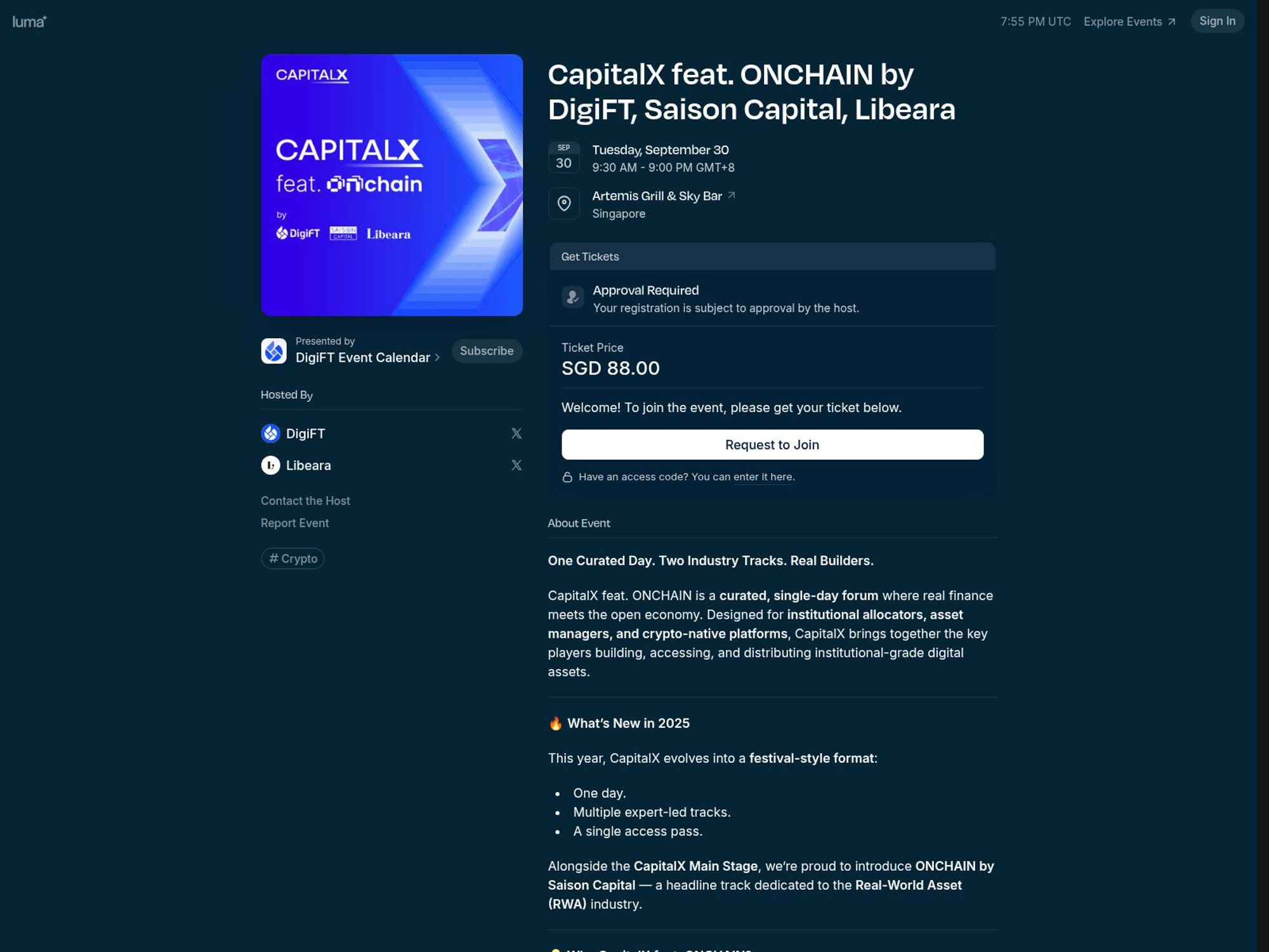 CapitalX feat. ONCHAIN by DigiFT, Saison Capital, Libeara website