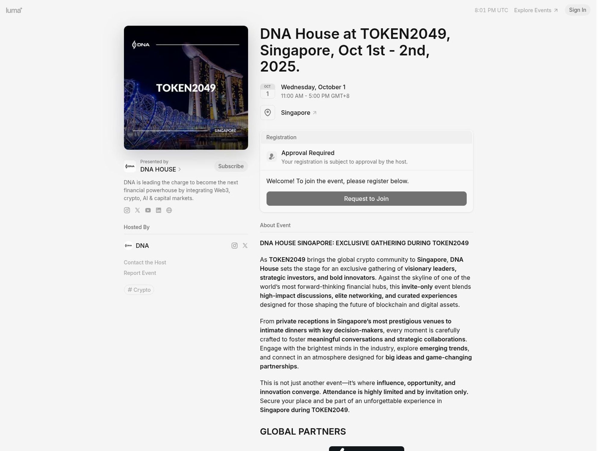 DNA House at TOKEN2049 website