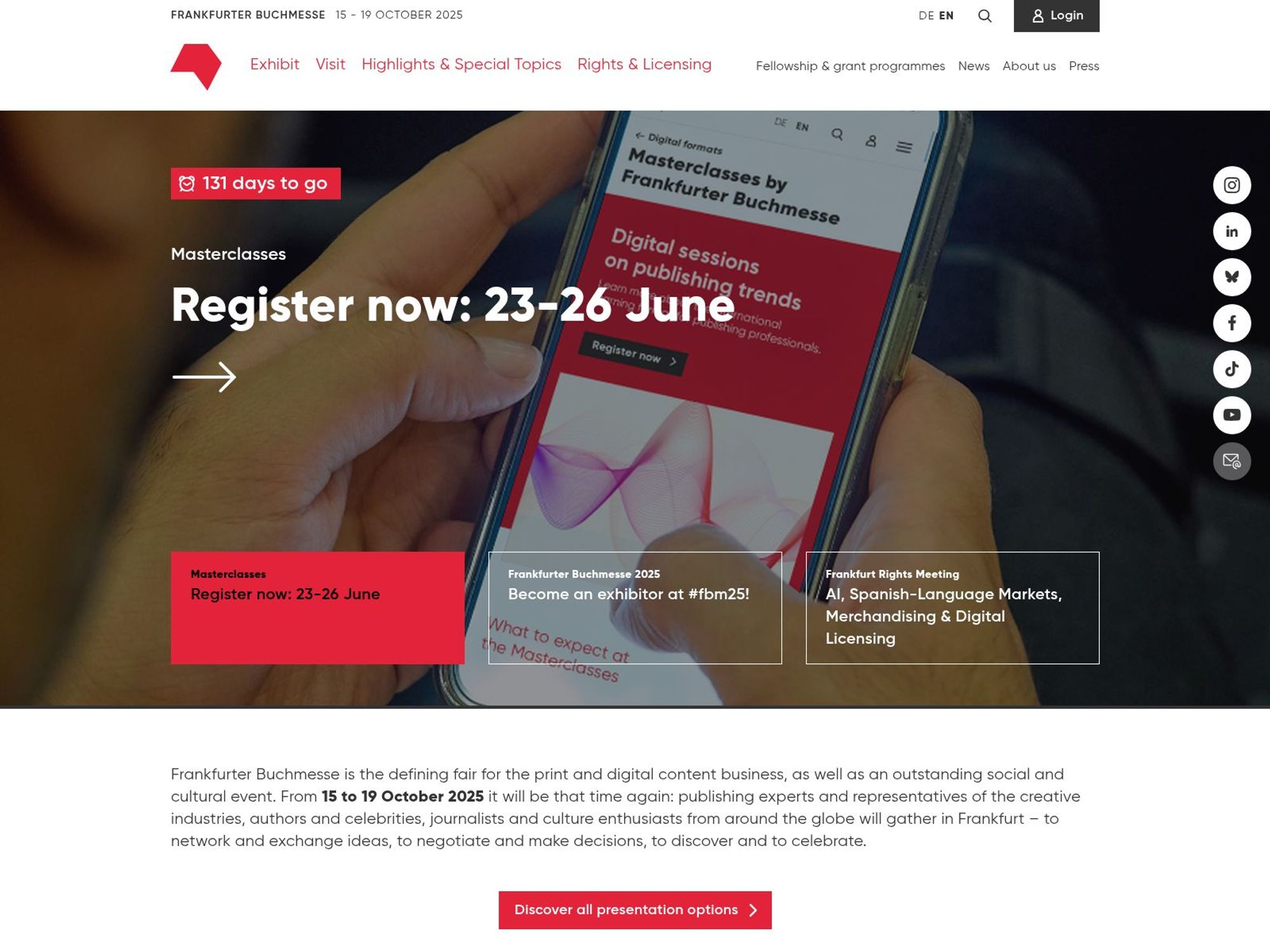 Frankfurt Book Fair 2025 website