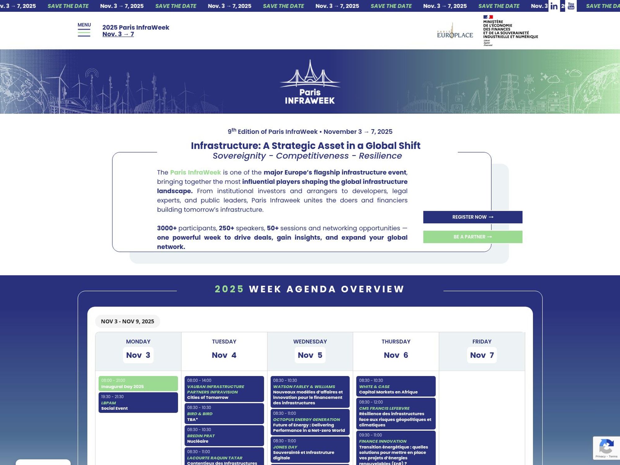 Paris InfraWeek website