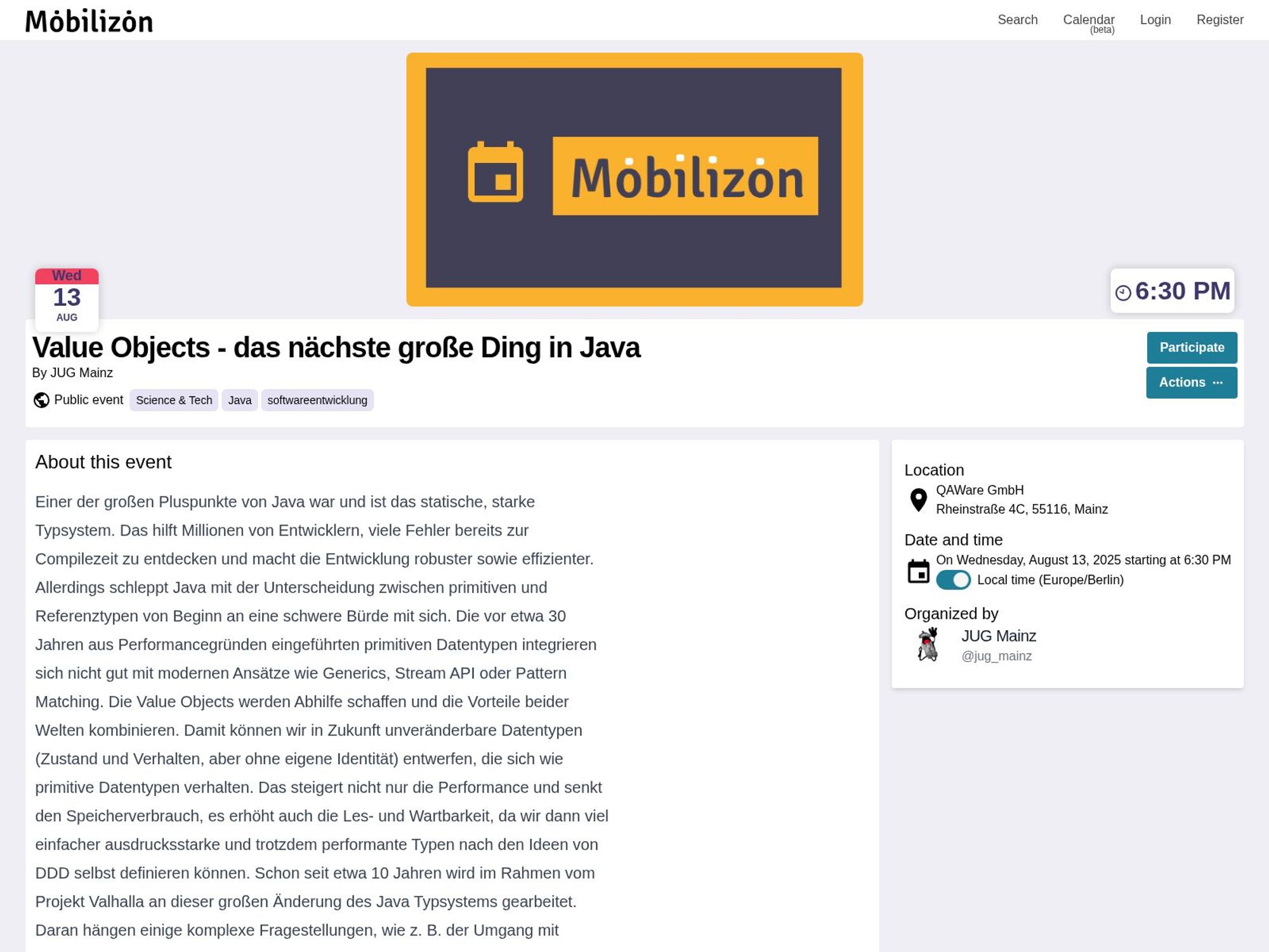 Value Objects - das nächste große Ding in Java website