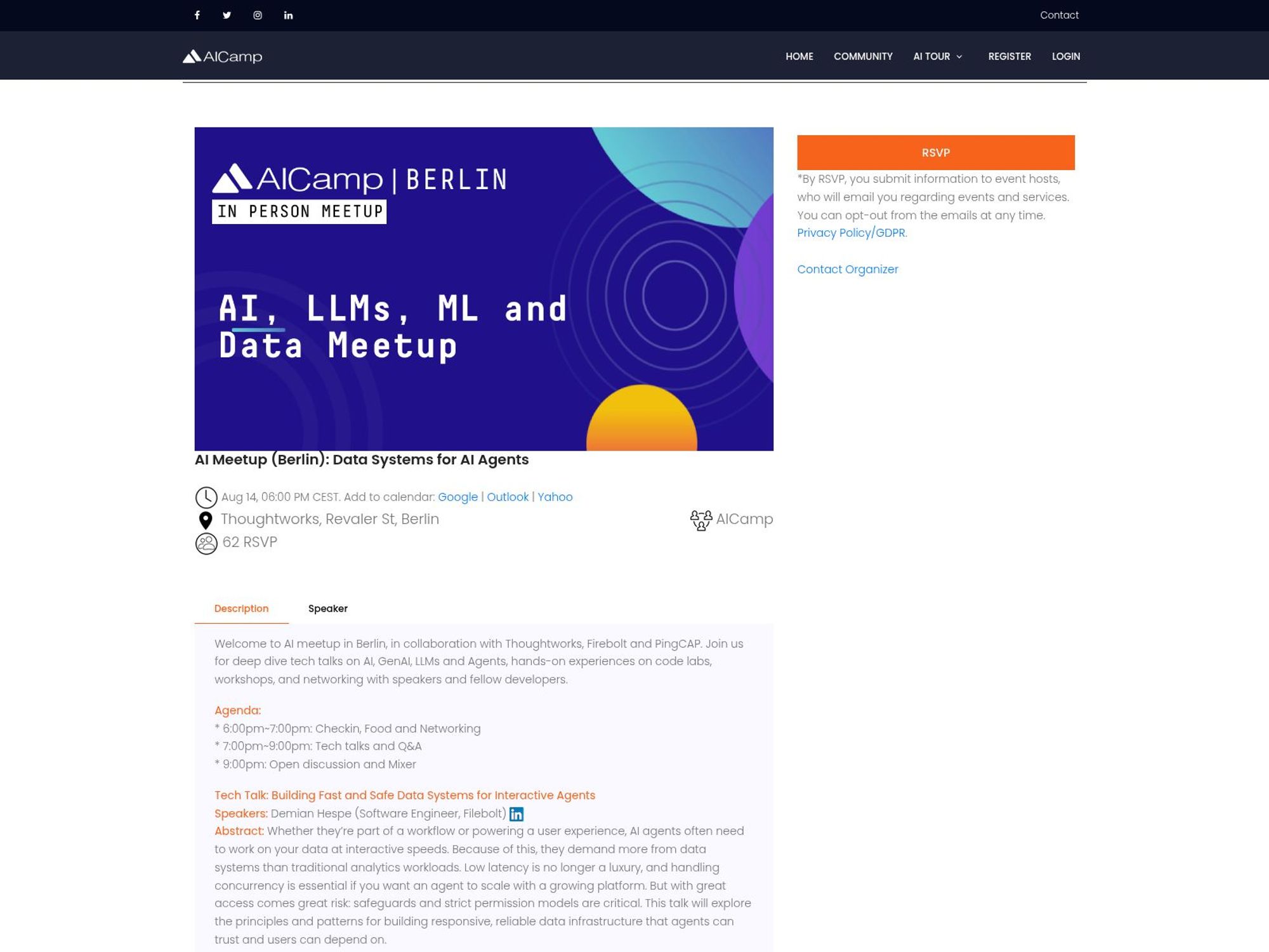 AI Meetup (August): GenAI, LLMs and Agent website