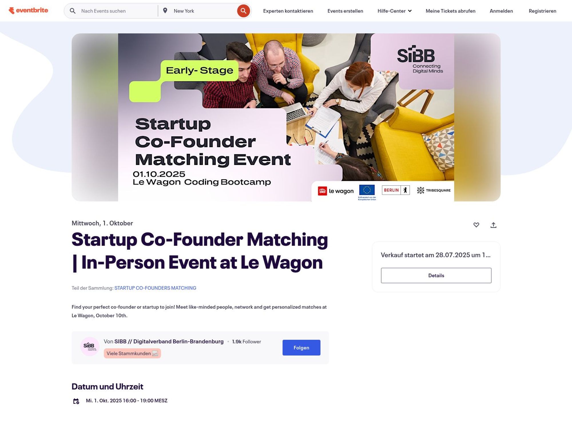 Startup Co-Founder Matching | In-Person Event at Le Wagon website