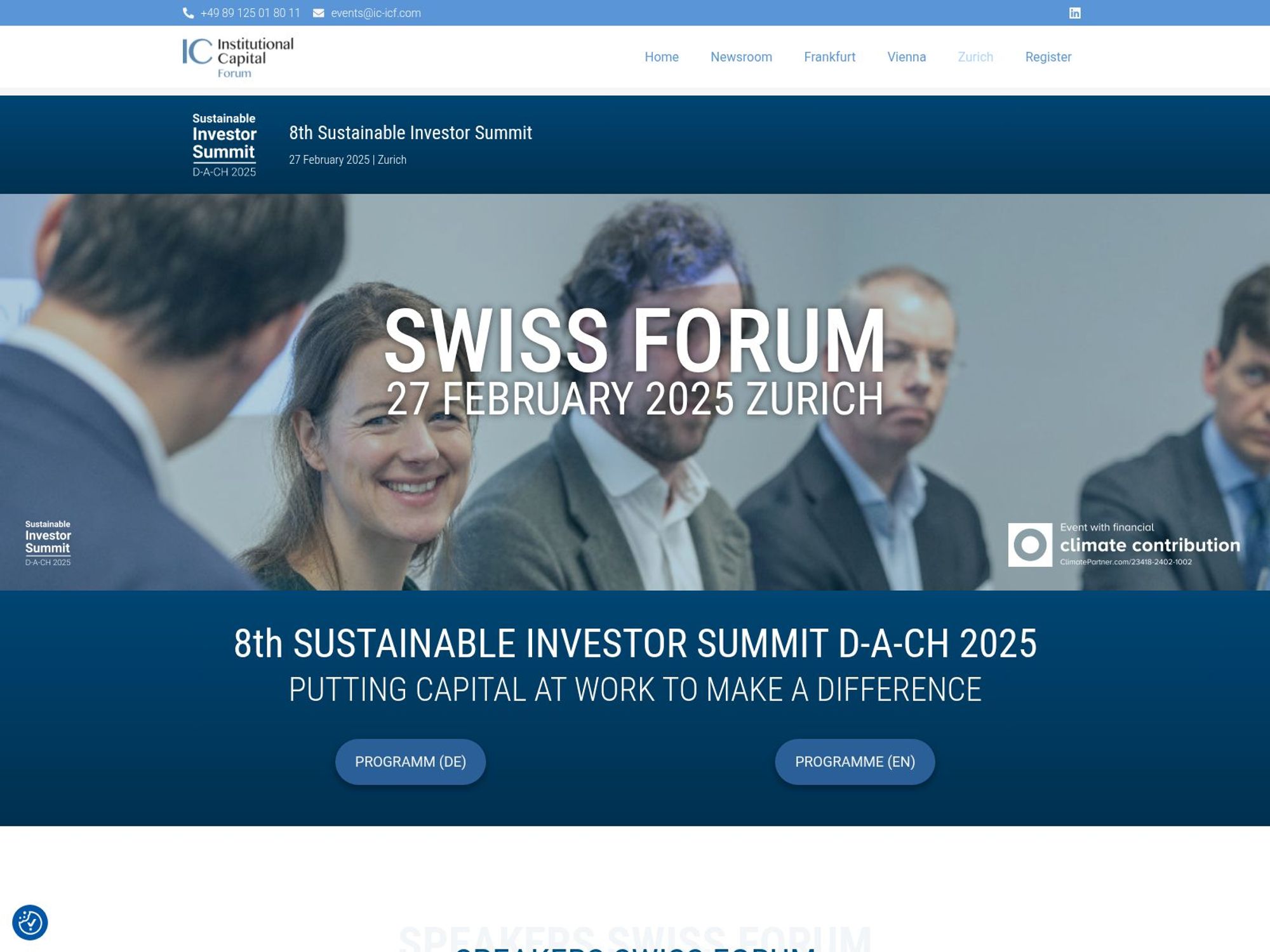 8th Sustainable Investor Summit Zurich screenshot